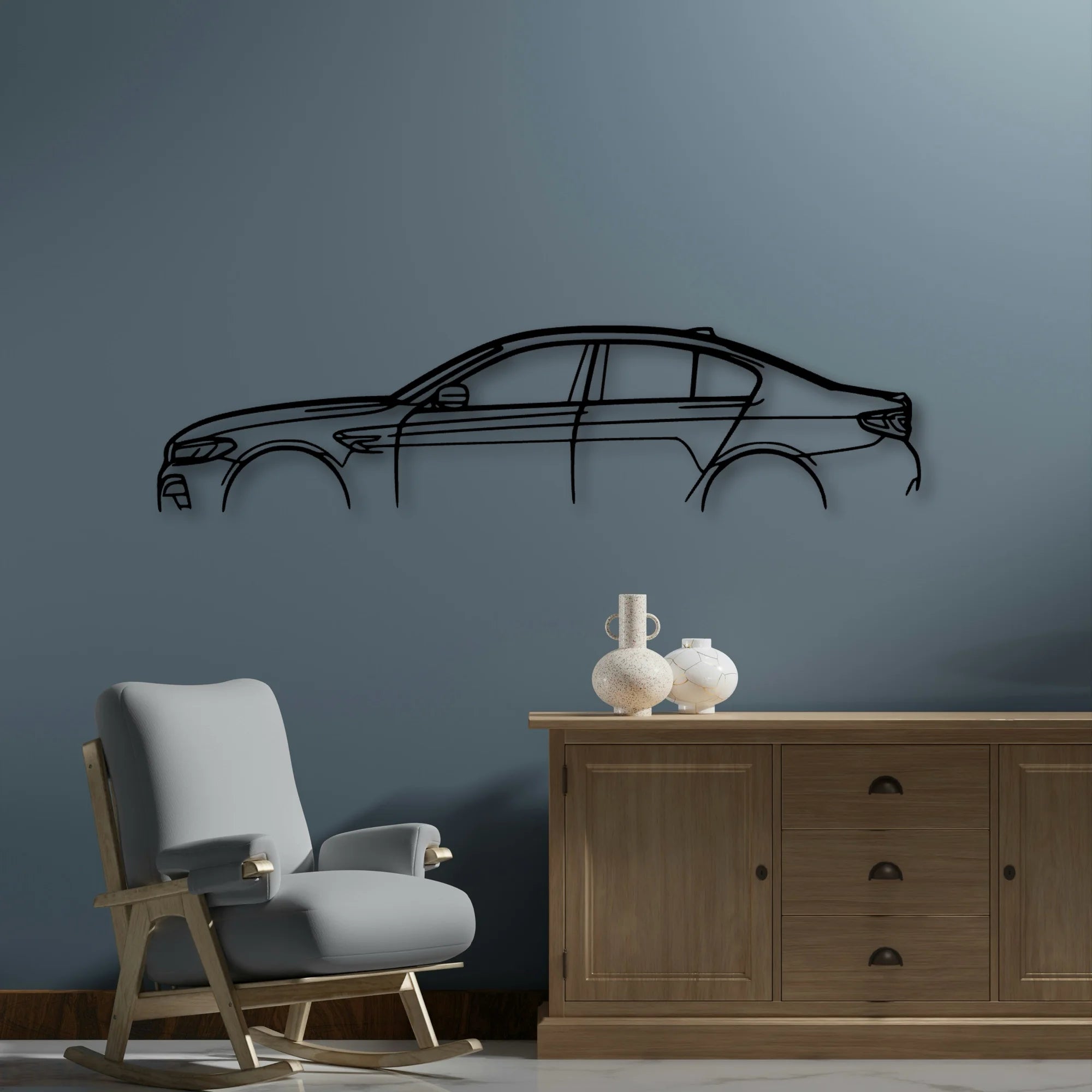M5 F90 LCI Classic Silhouette Metal Wall Art - Automotive Garage Decor
