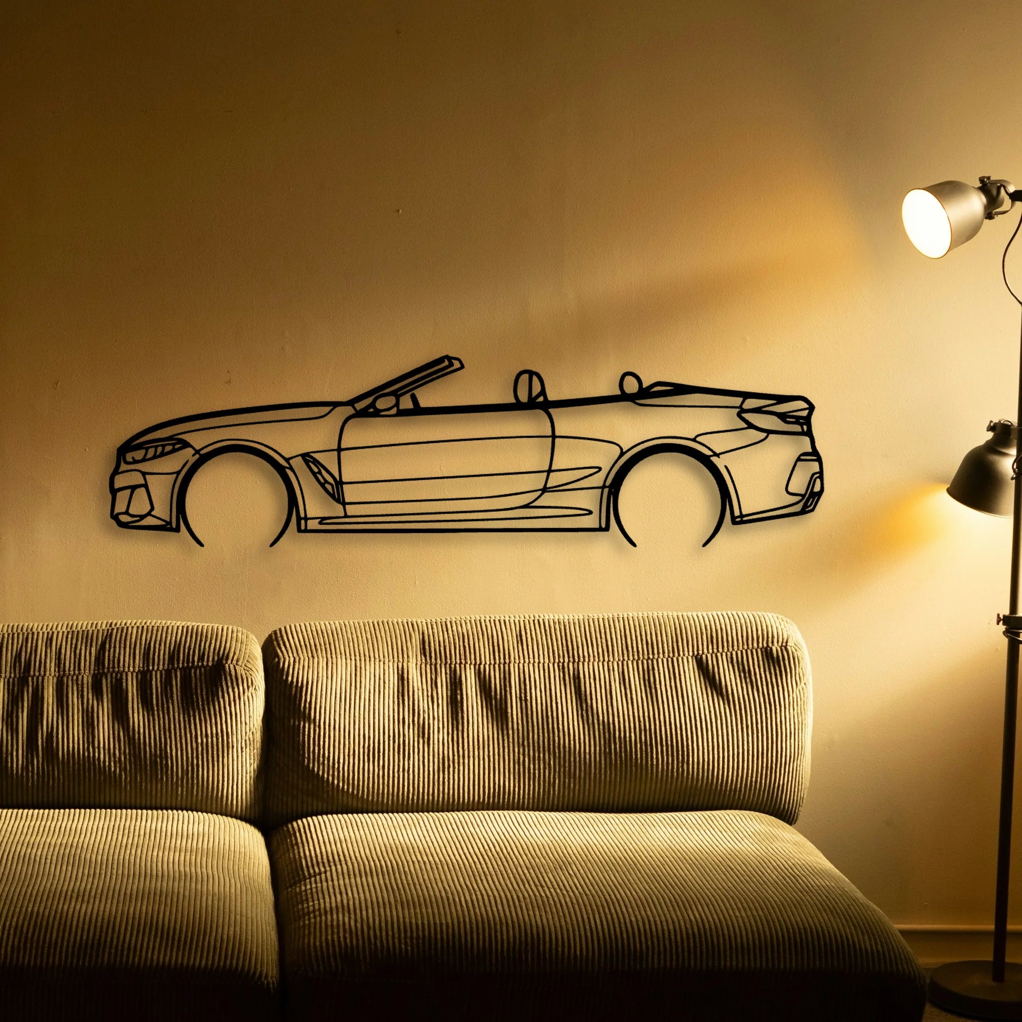 M850I Convertible 2 Classic Silhouette Metal Wall Art - Automotive Garage Decor