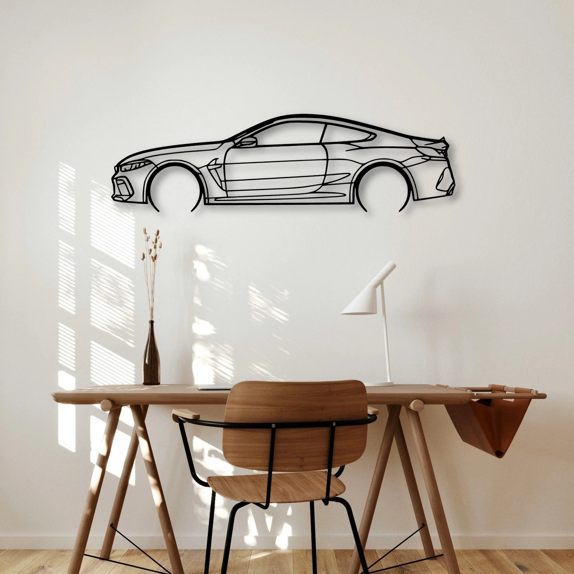 M8 Competition Classic Silhouette Metal Wall Art - Automotive Garage Decor
