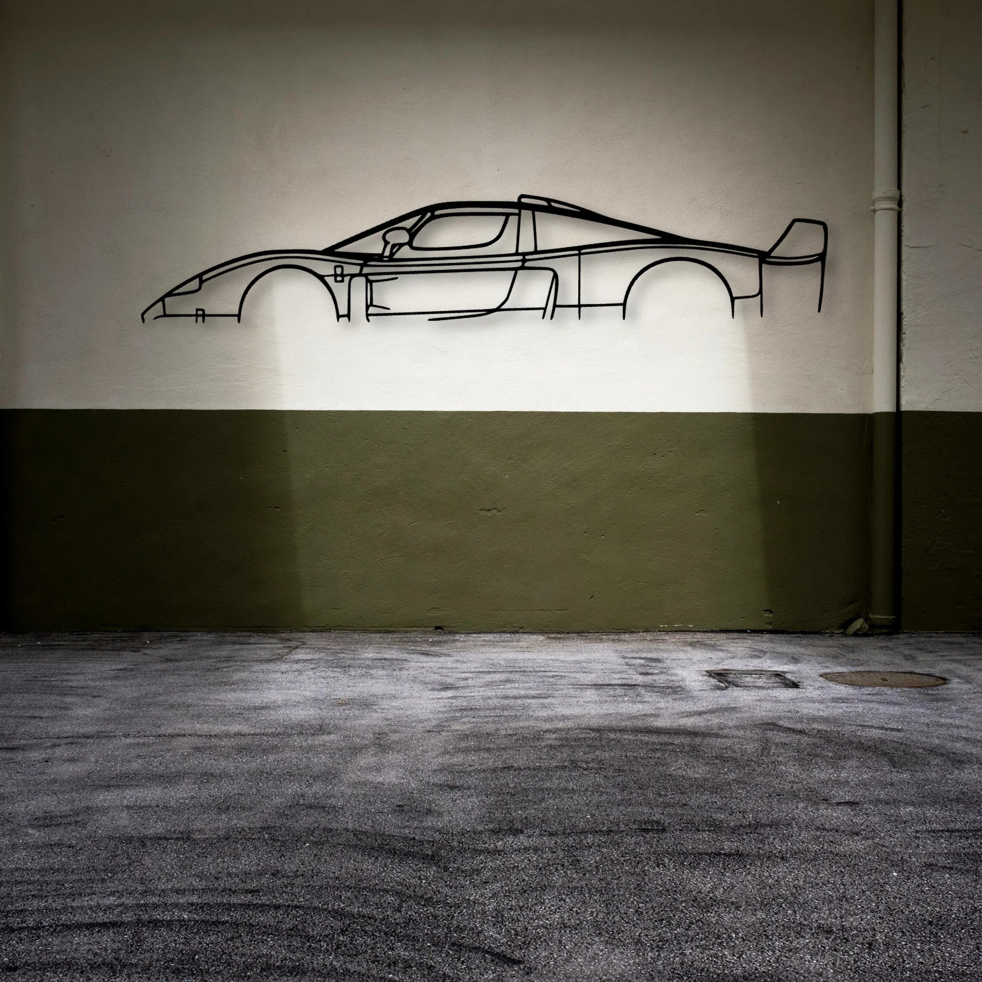 MC12 Classic Silhouette Metal Wall Art - Automotive Garage Decor