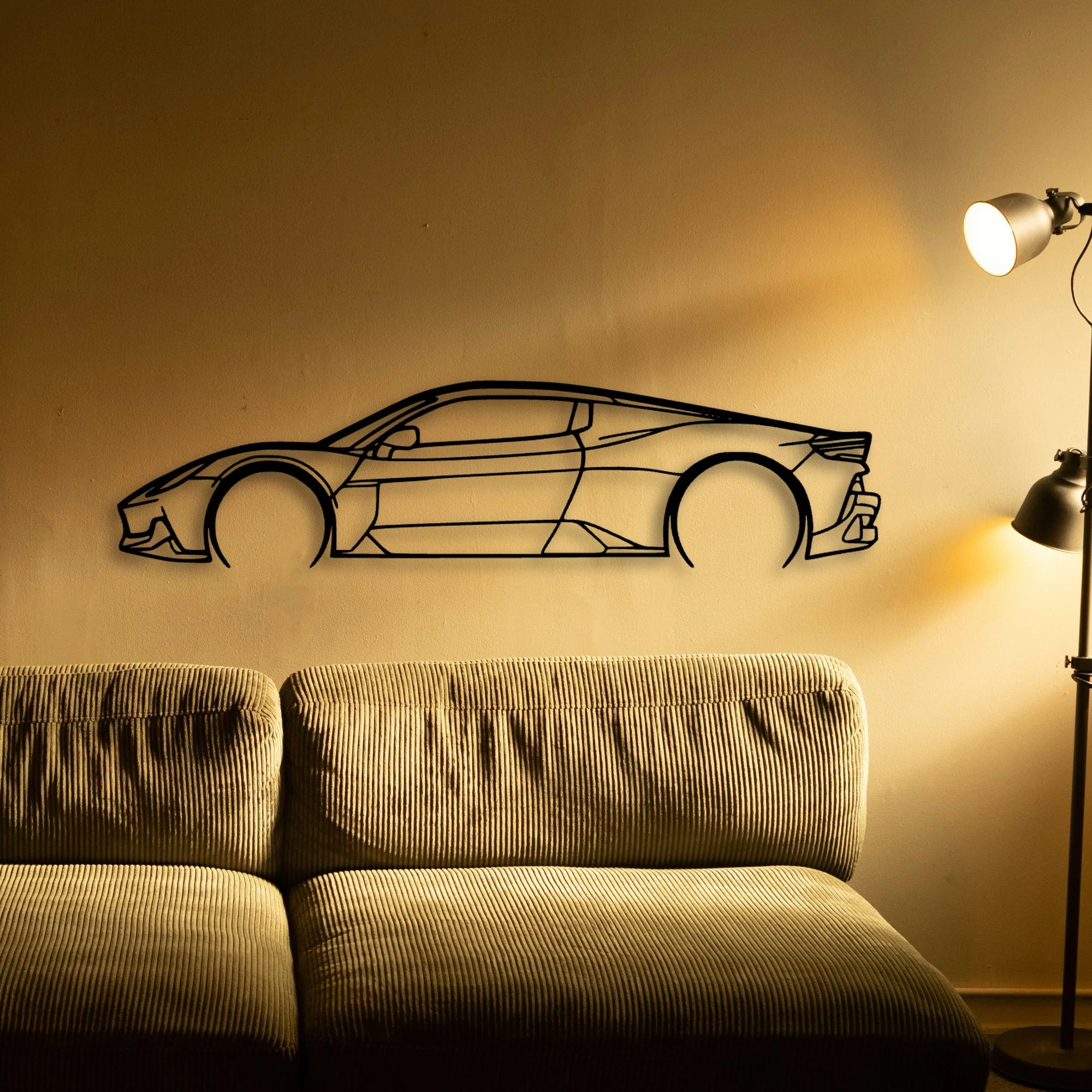 MC20 Classic Silhouette Metal Wall Art - Automotive Garage Decor