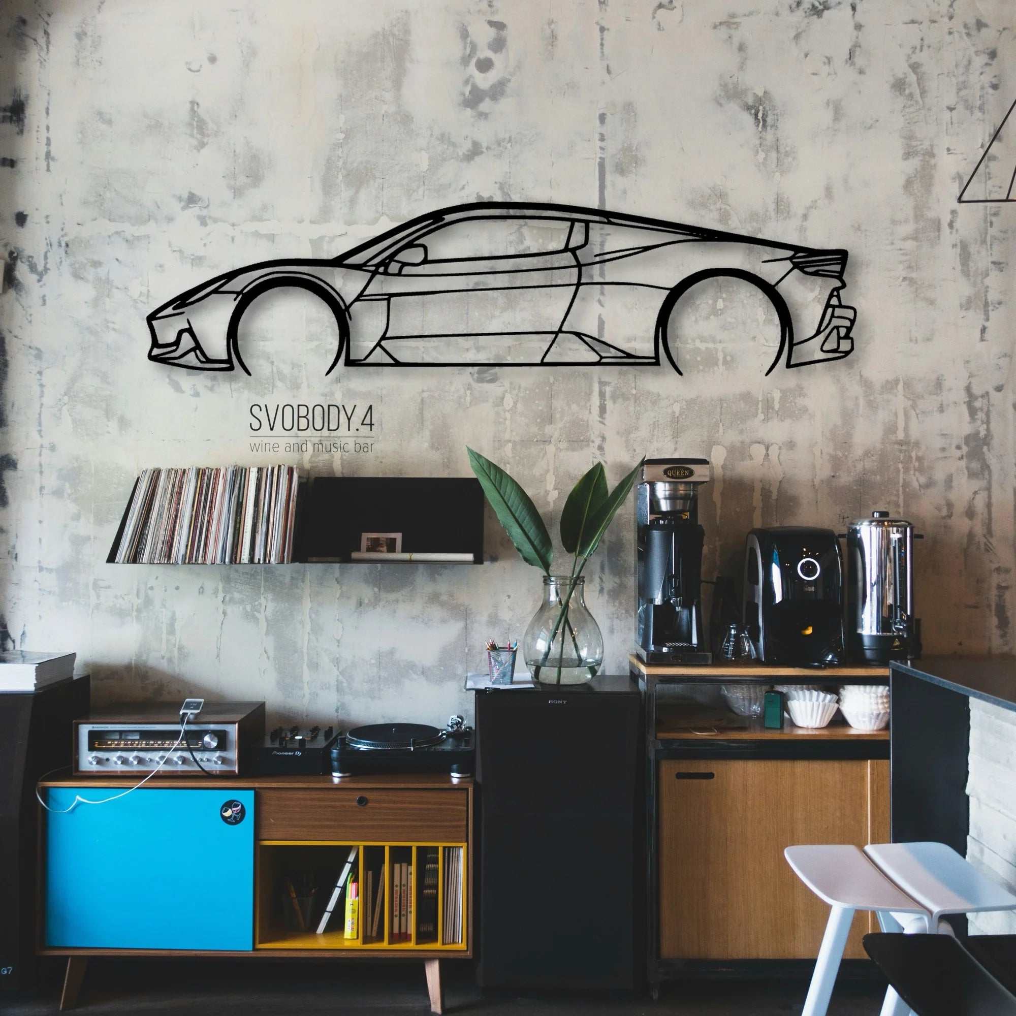 MC20 Classic Silhouette Metal Wall Art - Automotive Garage Decor