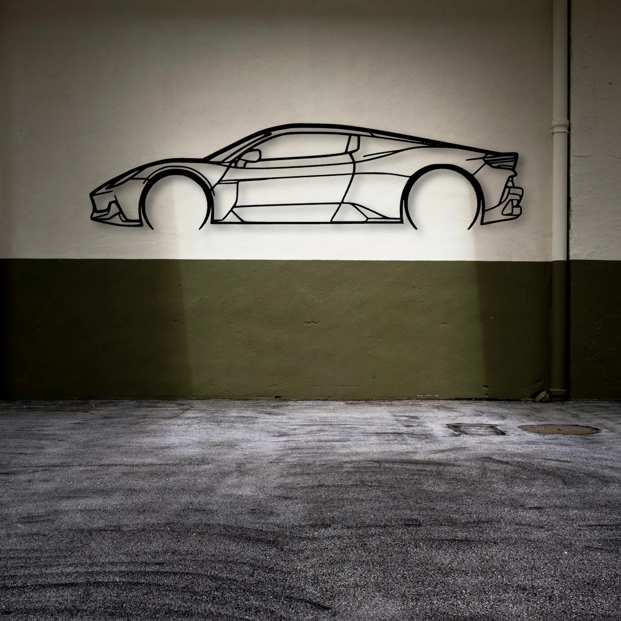MC20 Classic Silhouette Metal Wall Art - Automotive Garage Decor