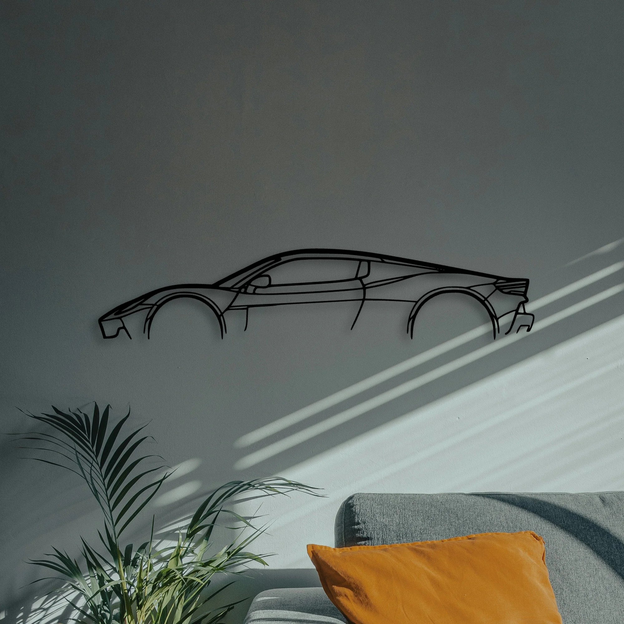 MC20 2 Classic Silhouette Metal Wall Art - Automotive Garage Decor