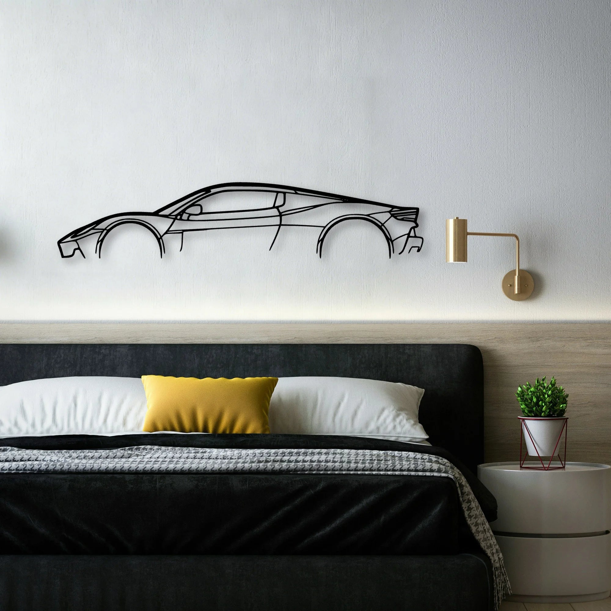 MC20 2 Classic Silhouette Metal Wall Art - Automotive Garage Decor