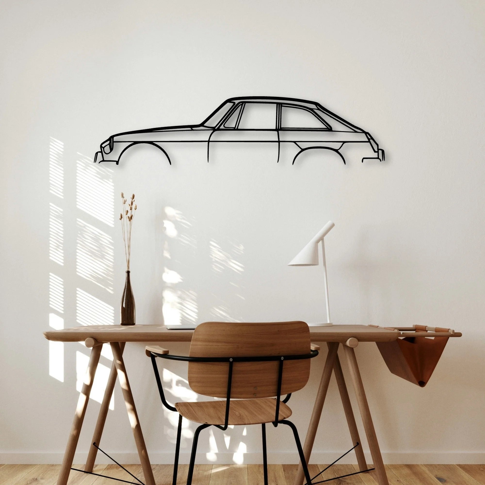 MGB GT 1969 Classic Silhouette Metal Wall Art - Automotive Garage Decor