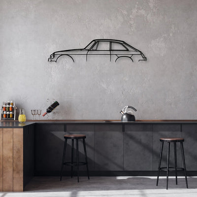 MGB GT 1969 Classic Silhouette Metal Wall Art - Automotive Garage Decor