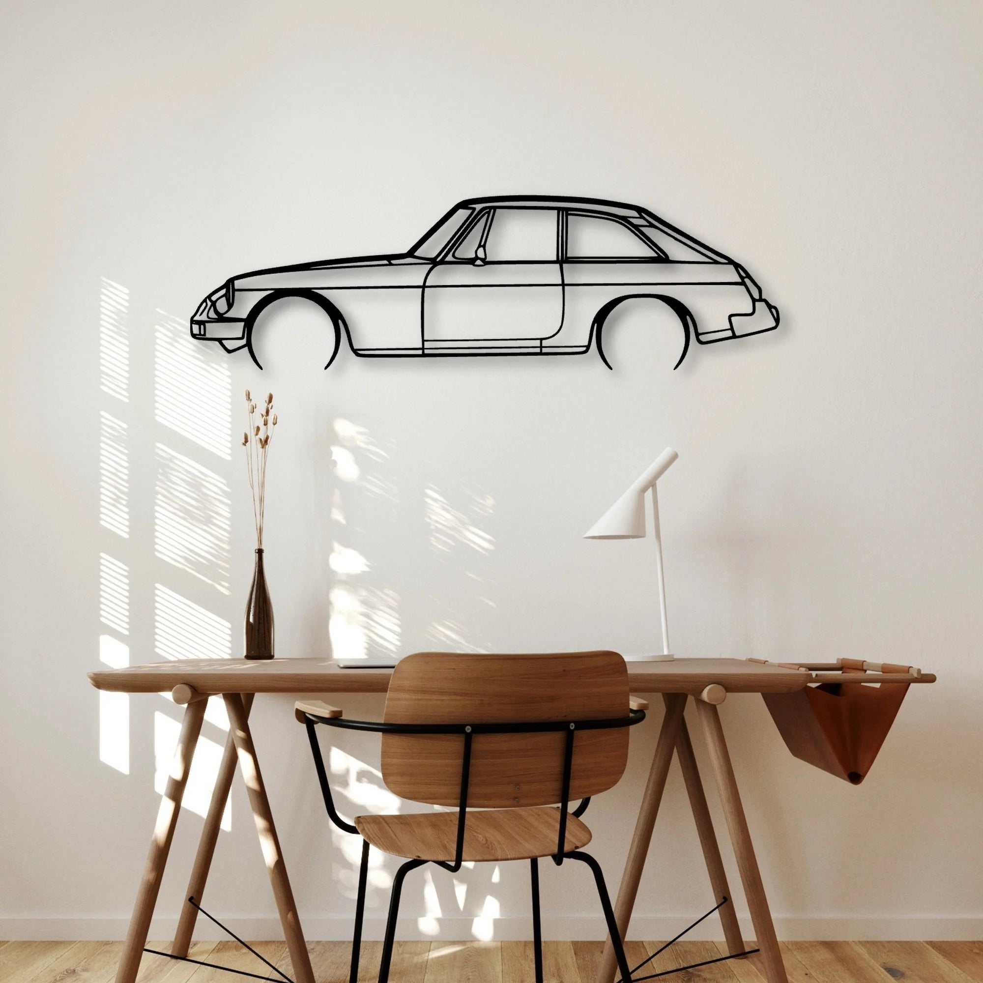 MGB GT 1978 Classic Silhouette Metal Wall Art - Automotive Garage Decor
