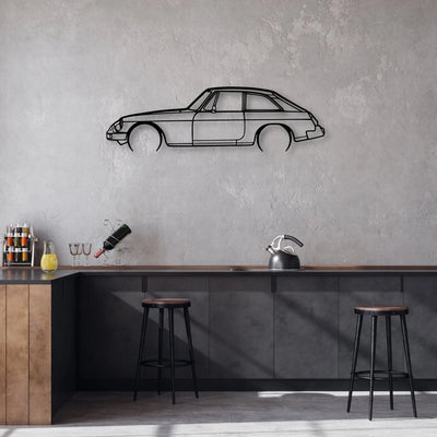 MGB GT 1978 Classic Silhouette Metal Wall Art - Automotive Garage Decor