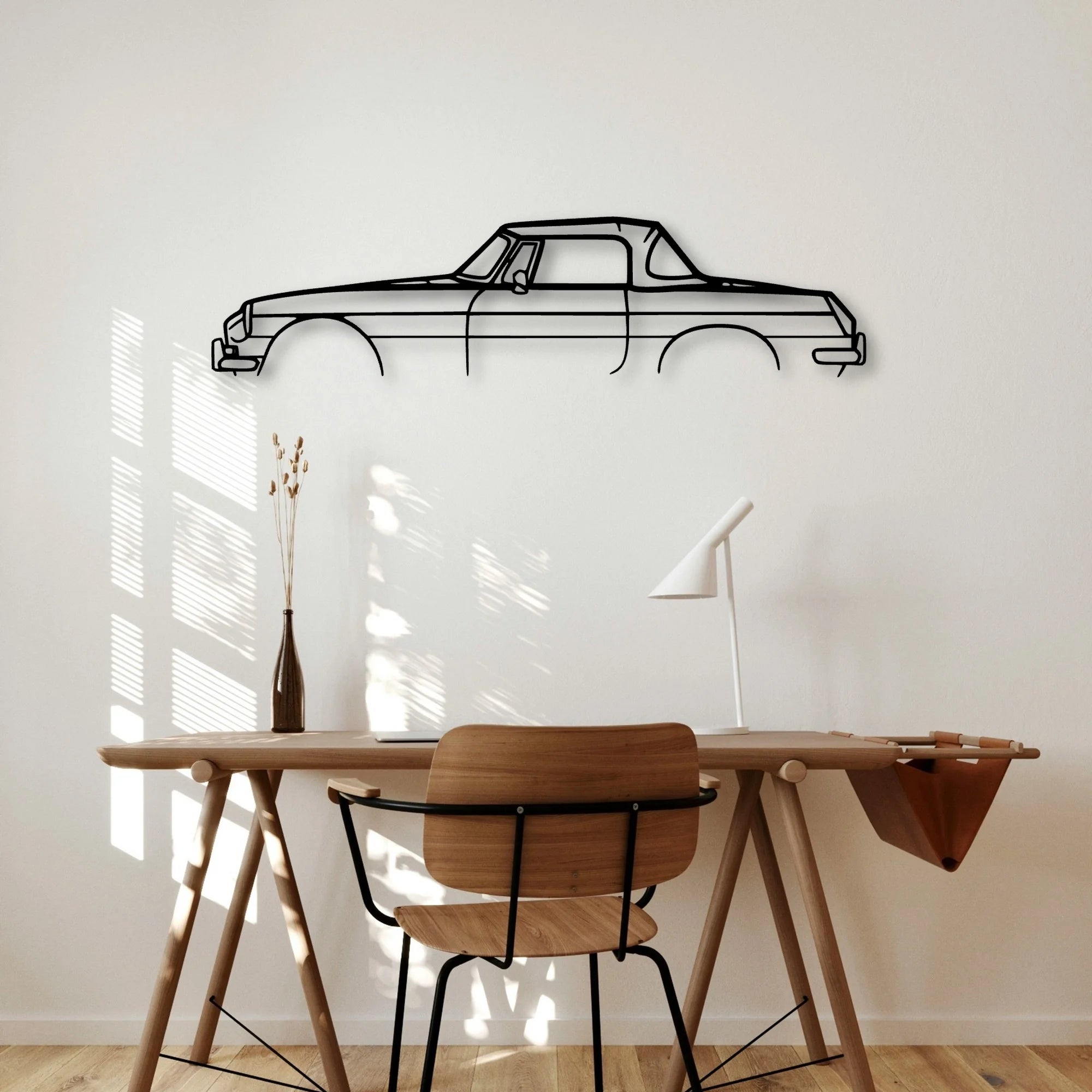 MGB Roadster 1966 Classic Silhouette Metal Wall Art - Automotive Garage Decor