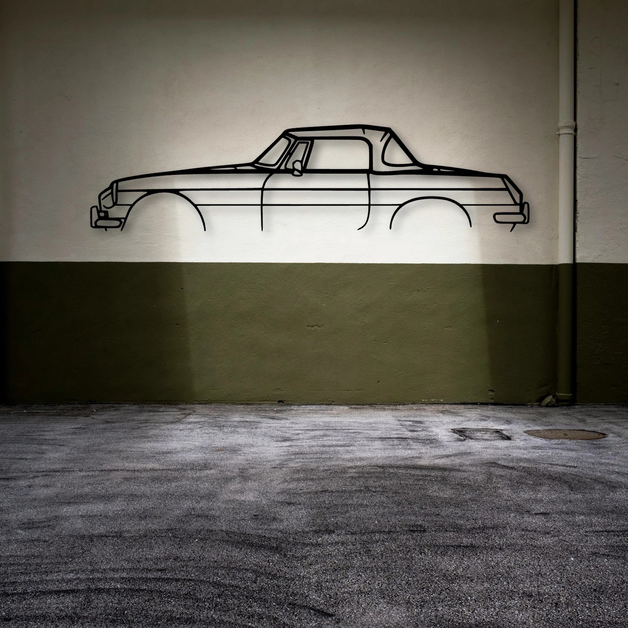 MGB Roadster 1966 Classic Silhouette Metal Wall Art - Automotive Garage Decor