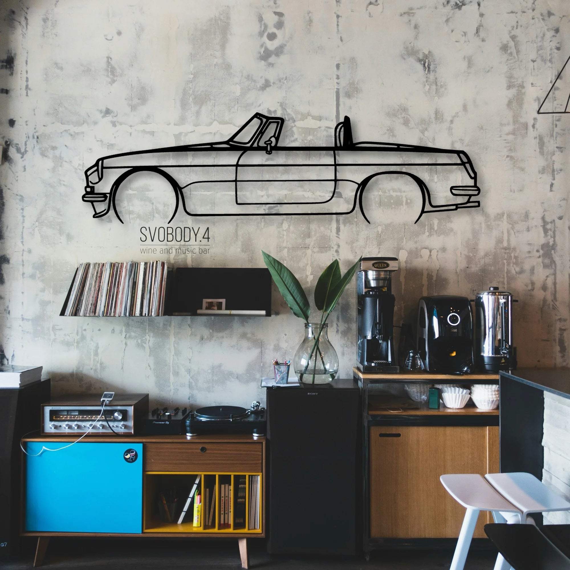 MGB Roadster 1969 Classic Silhouette Metal Wall Art - Automotive Garage Decor