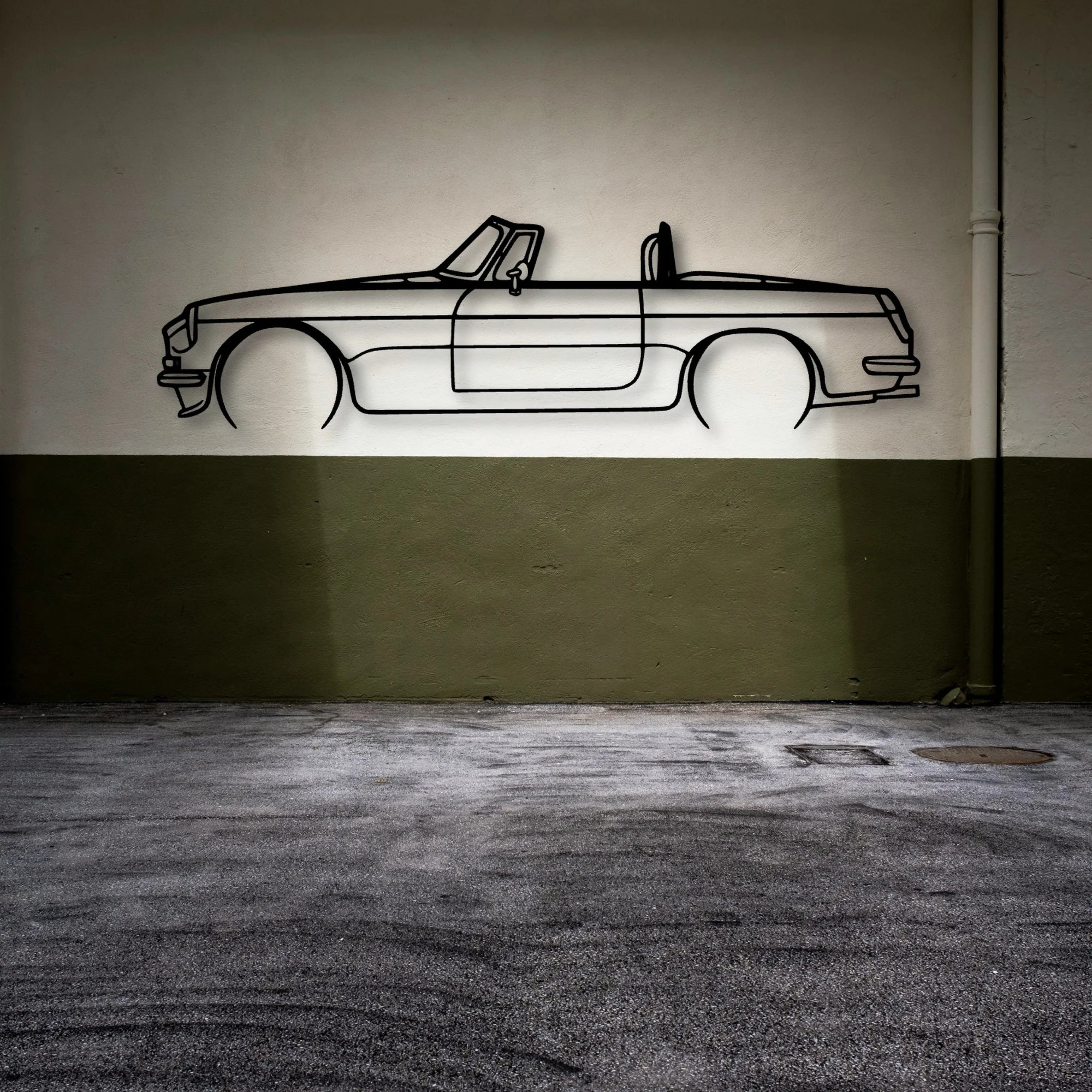 MGB Roadster 1969 Classic Silhouette Metal Wall Art - Automotive Garage Decor