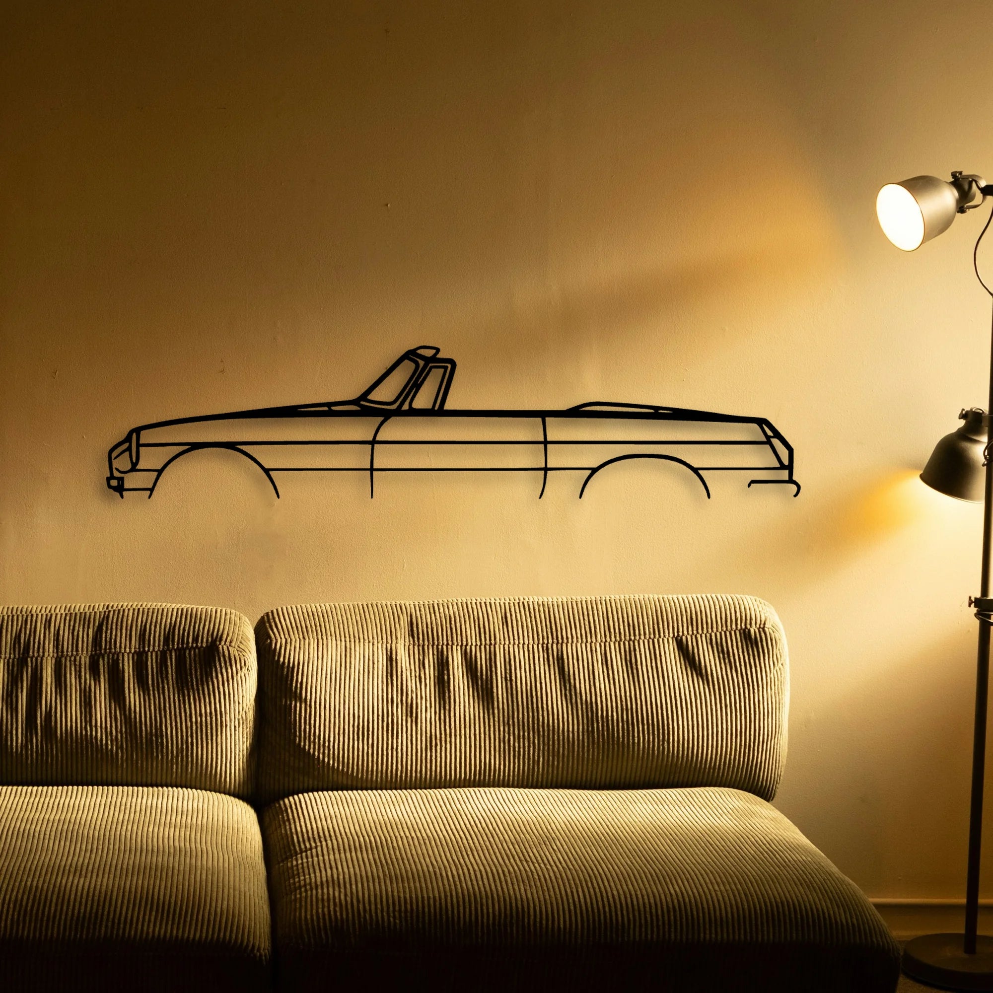 MGB Roadster 1970 Classic Silhouette Metal Wall Art - Automotive Garage Decor