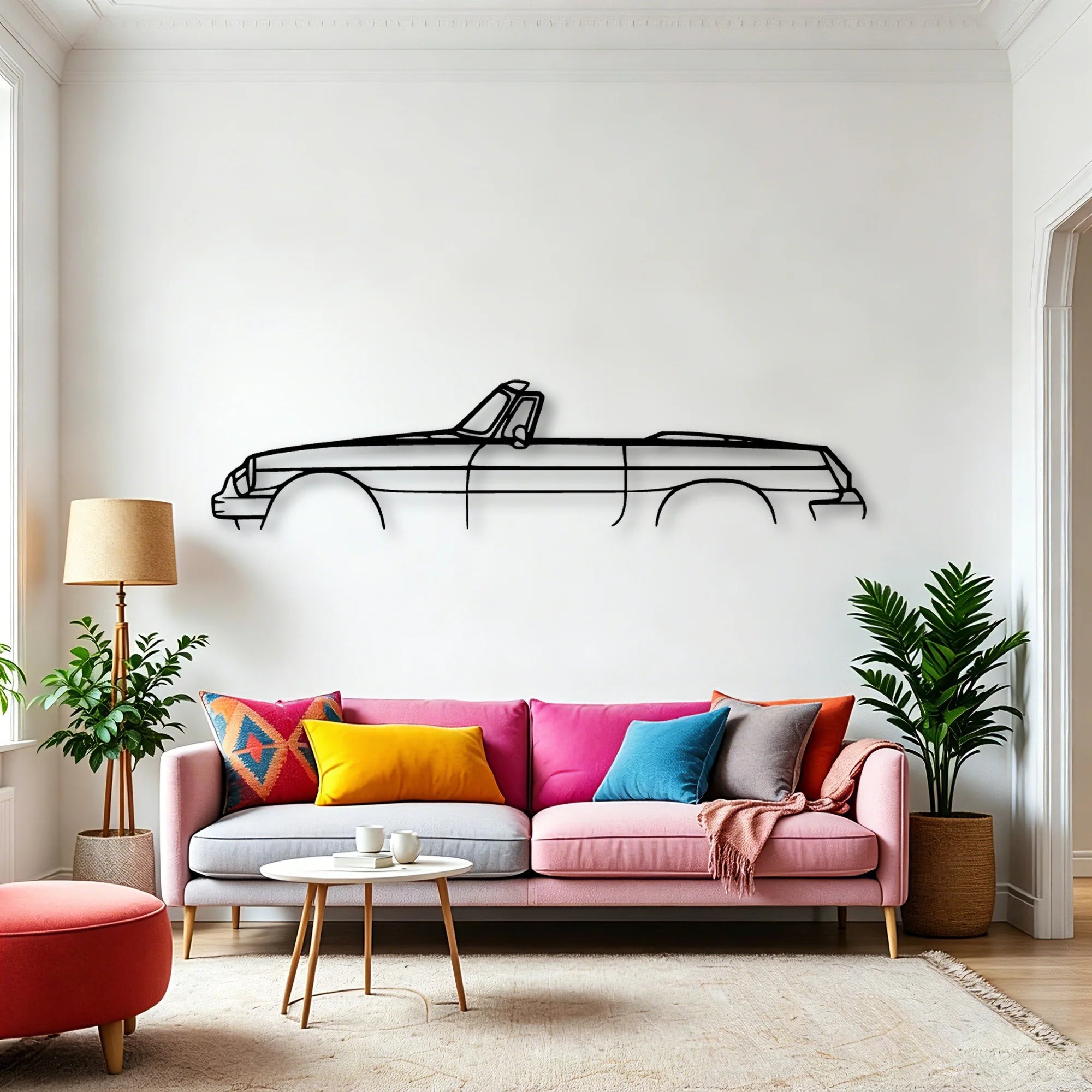 MG B 1980 Classic Silhouette Metal Wall Art - Automotive Garage Decor