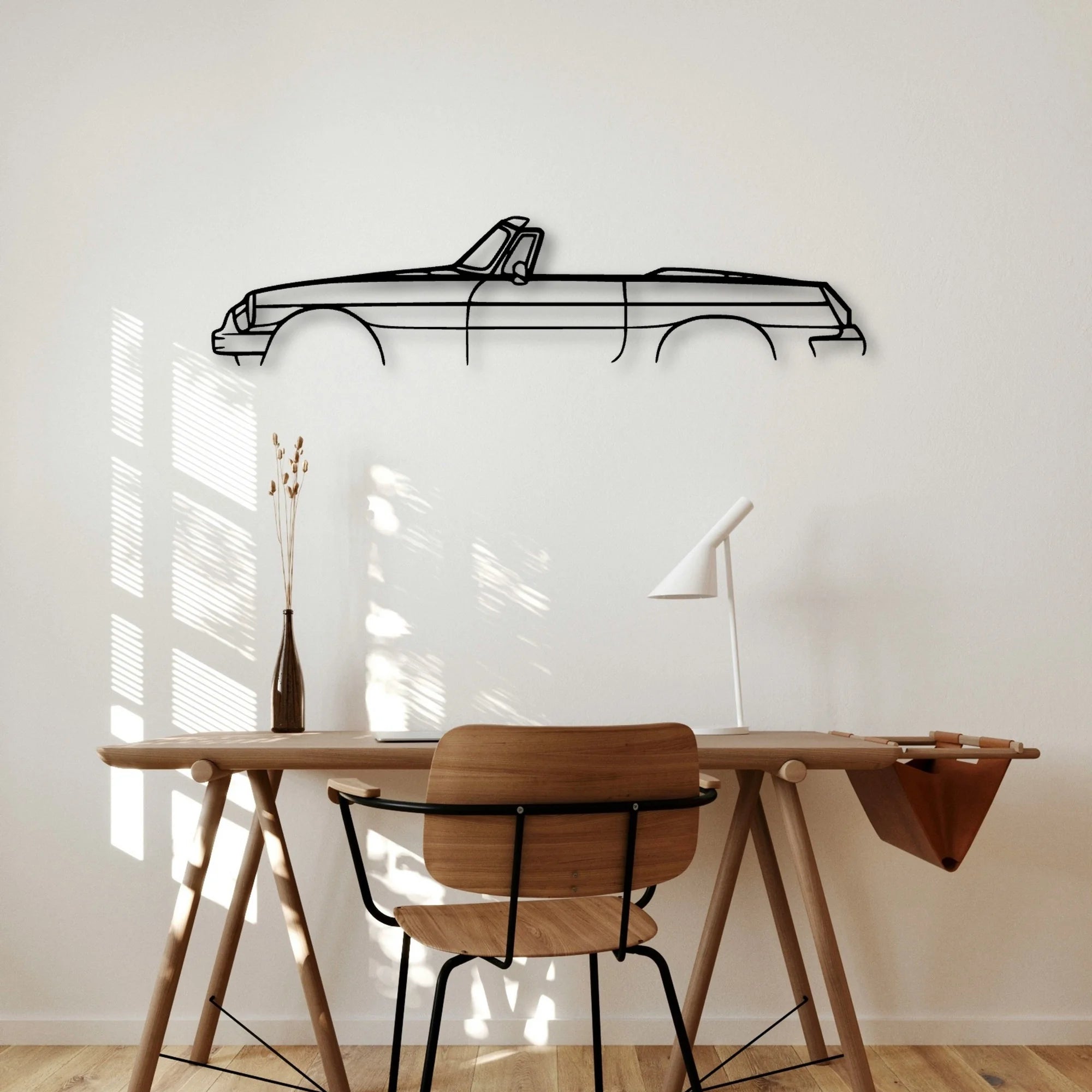 MG B 1980 Classic Silhouette Metal Wall Art - Automotive Garage Decor