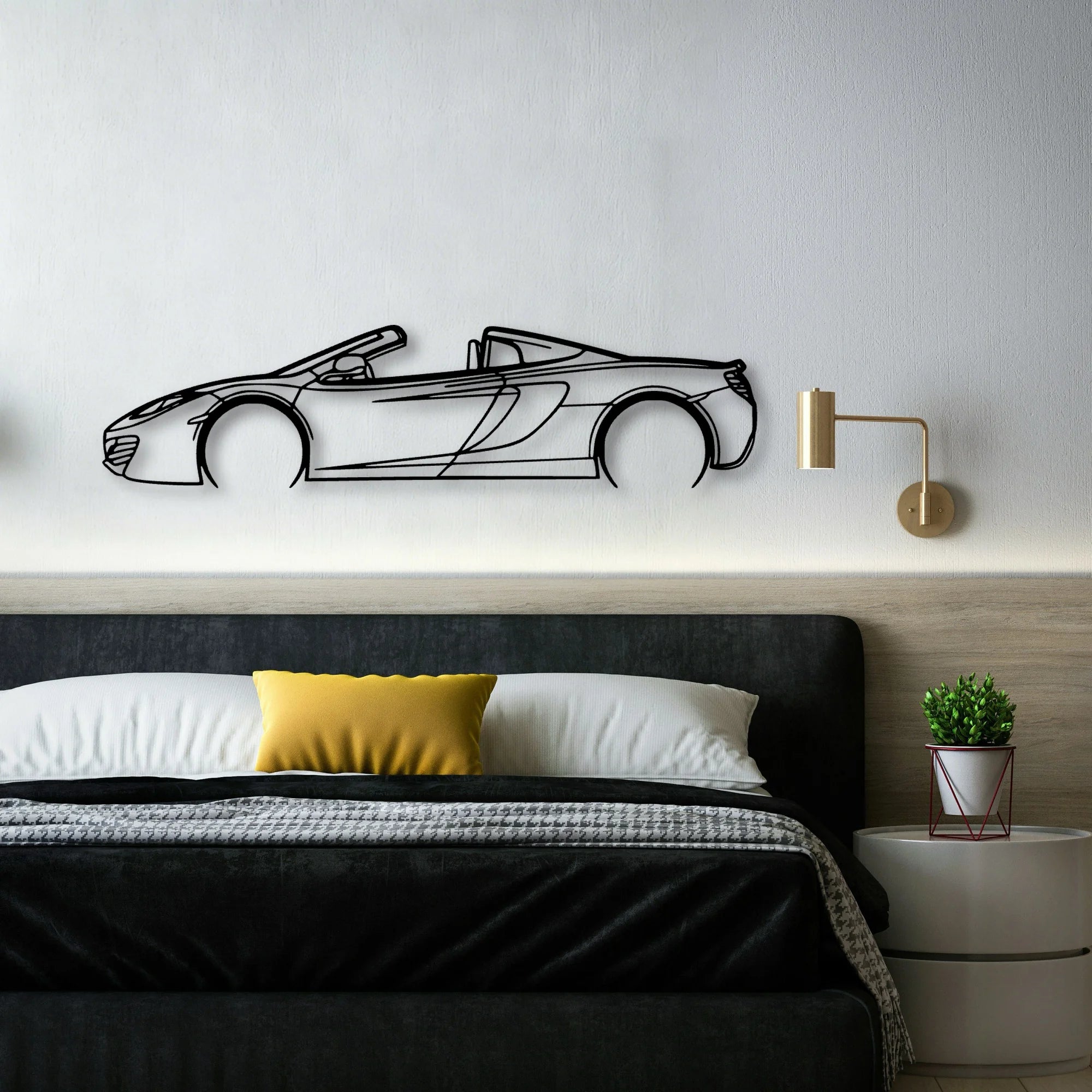MP4 12C Spider Classic Silhouette Metal Wall Art - Automotive Garage Decor