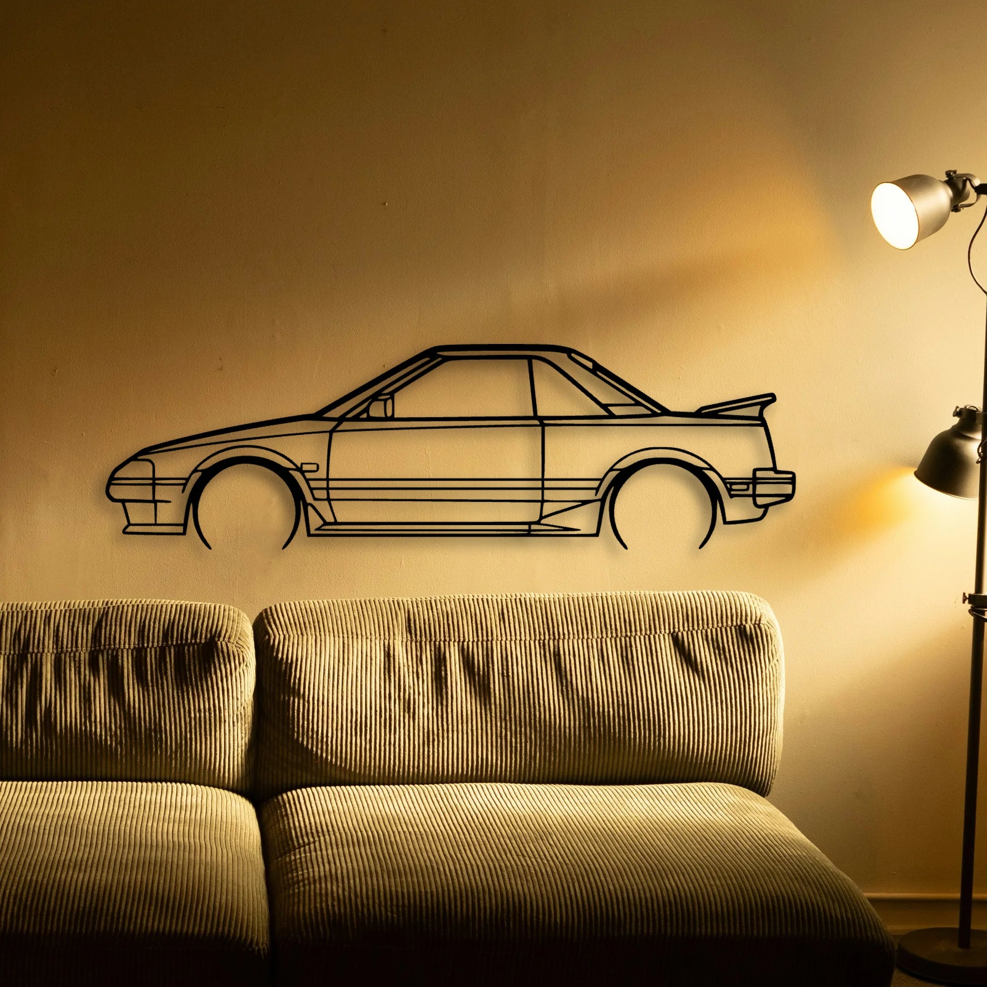 MR2 1986 Classic Silhouette Metal Wall Art - Automotive Garage Decor