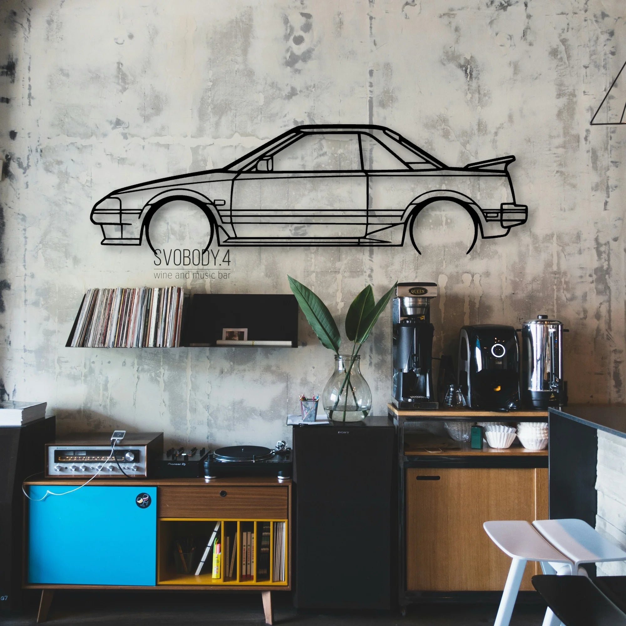 MR2 1986 Classic Silhouette Metal Wall Art - Automotive Garage Decor