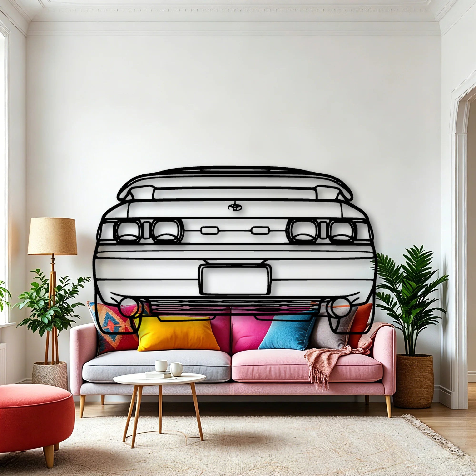 MR2 1993 Classic Silhouette Metal Wall Art - Automotive Garage Decor