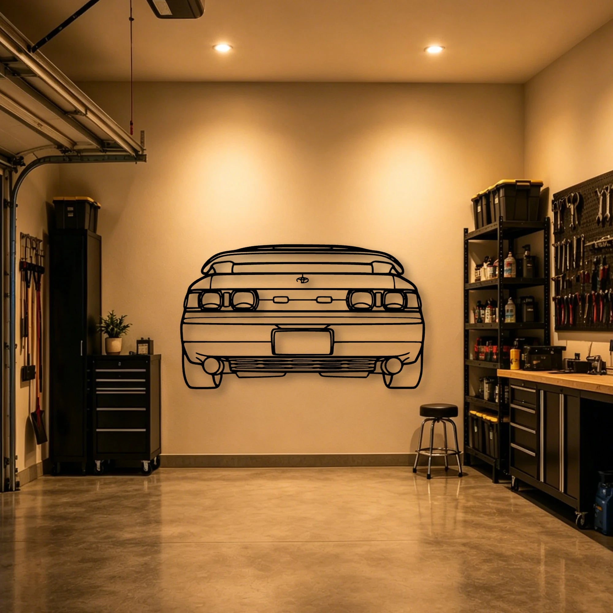 MR2 1993 Classic Silhouette Metal Wall Art - Automotive Garage Decor