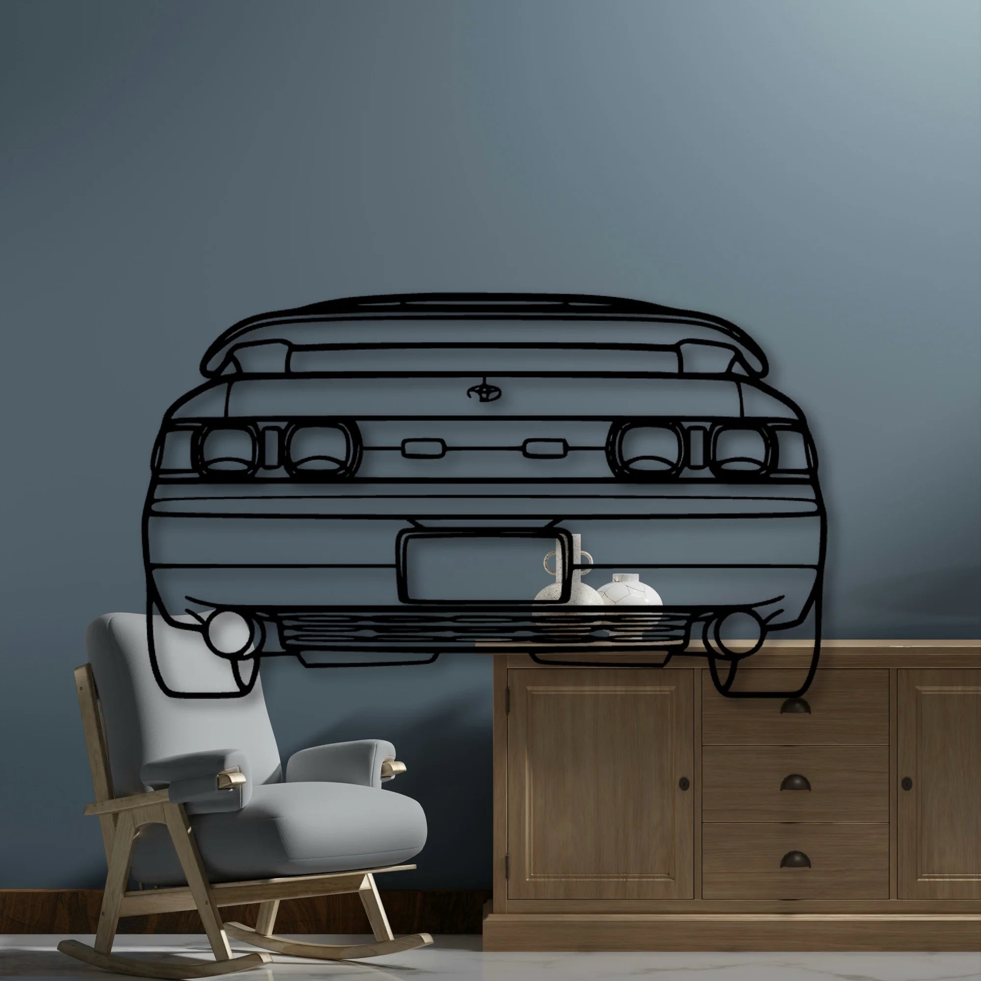 MR2 1993 Classic Silhouette Metal Wall Art - Automotive Garage Decor