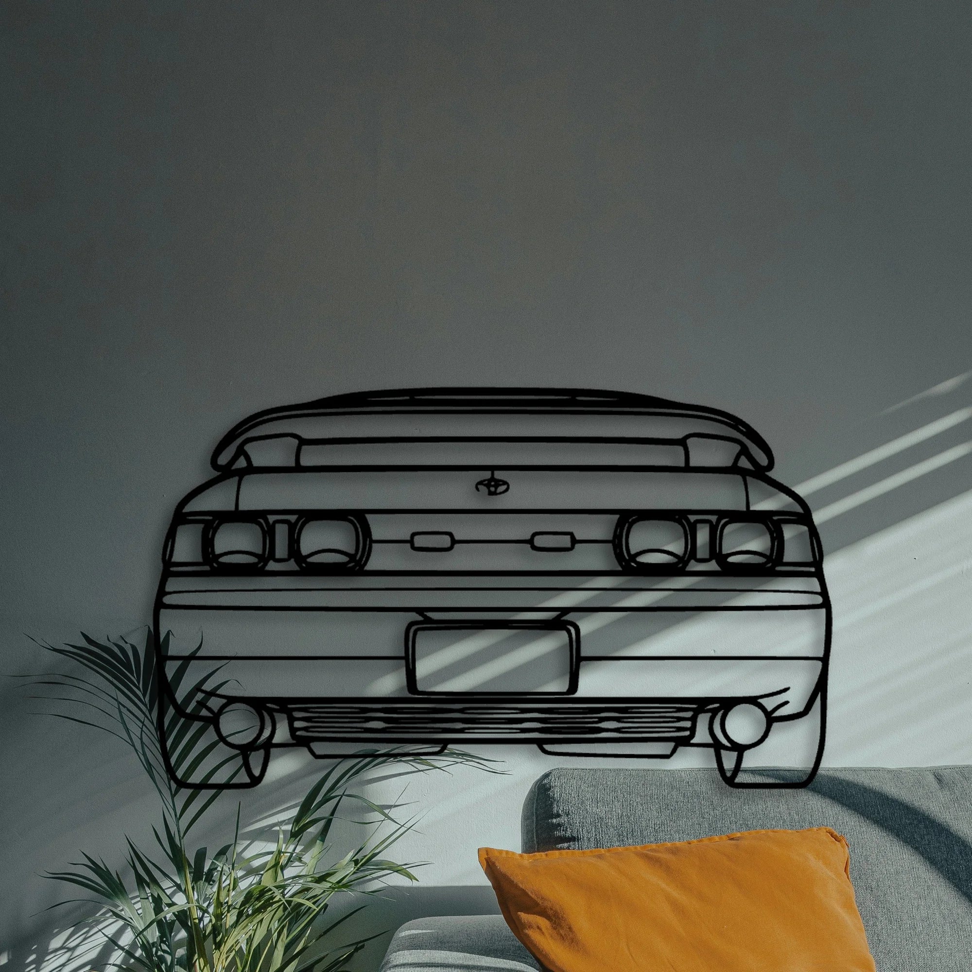 MR2 1993 Classic Silhouette Metal Wall Art - Automotive Garage Decor