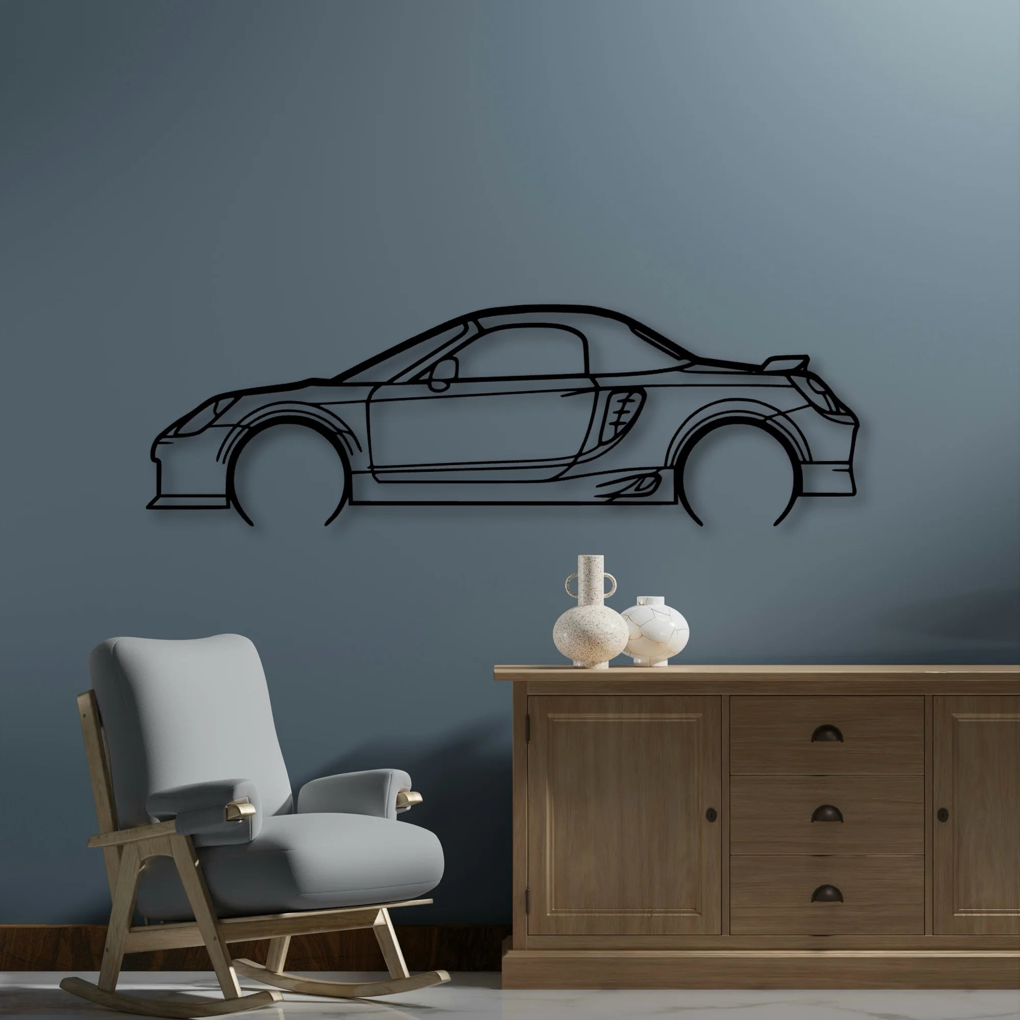 MR2 2005 Classic Silhouette Metal Wall Art - Automotive Garage Decor