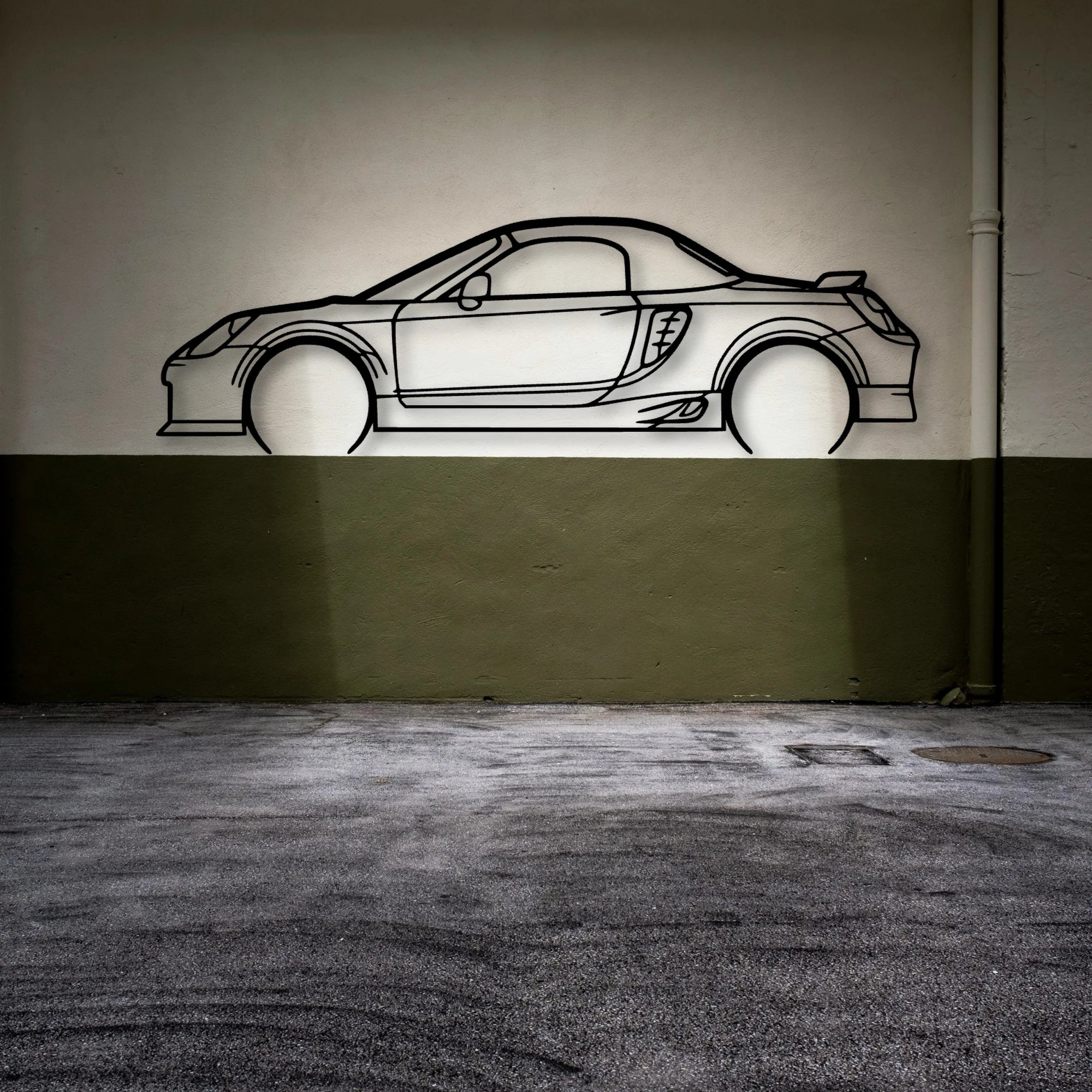MR2 2005 Classic Silhouette Metal Wall Art - Automotive Garage Decor
