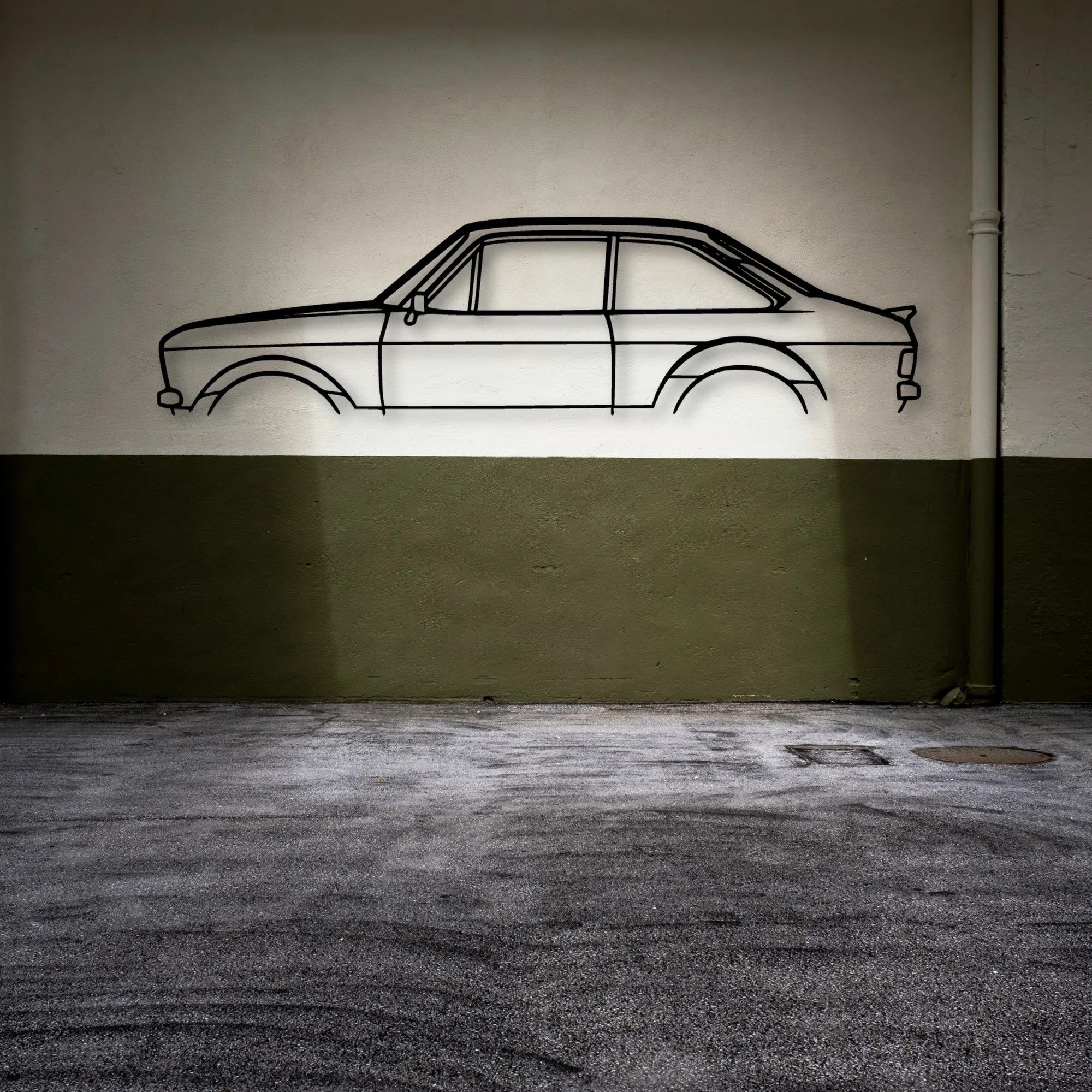 MST Escort MK2 2021 Classic Silhouette Metal Wall Art - Automotive Garage Decor