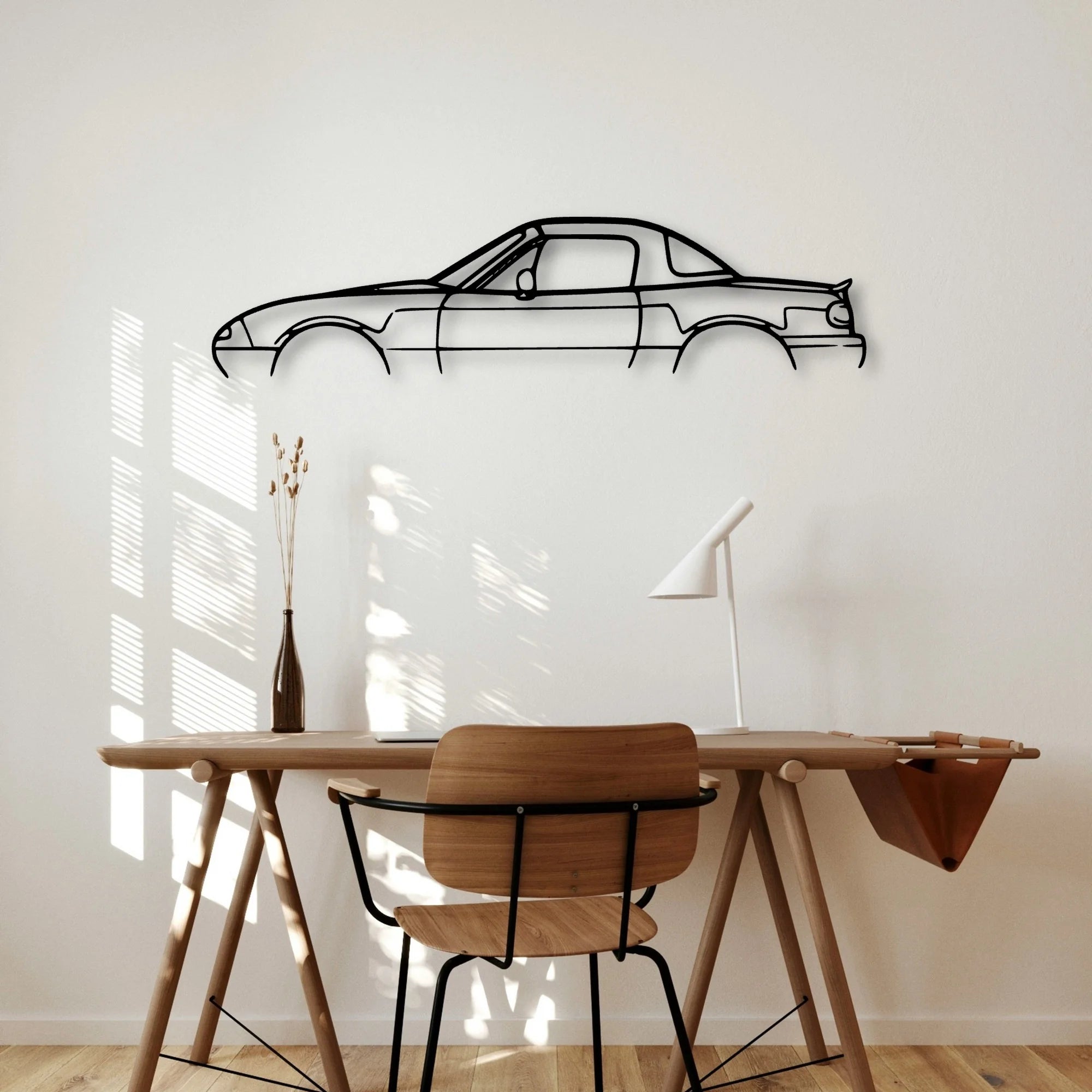 MX 5 1992 Classic Silhouette Metal Wall Art - Automotive Garage Decor