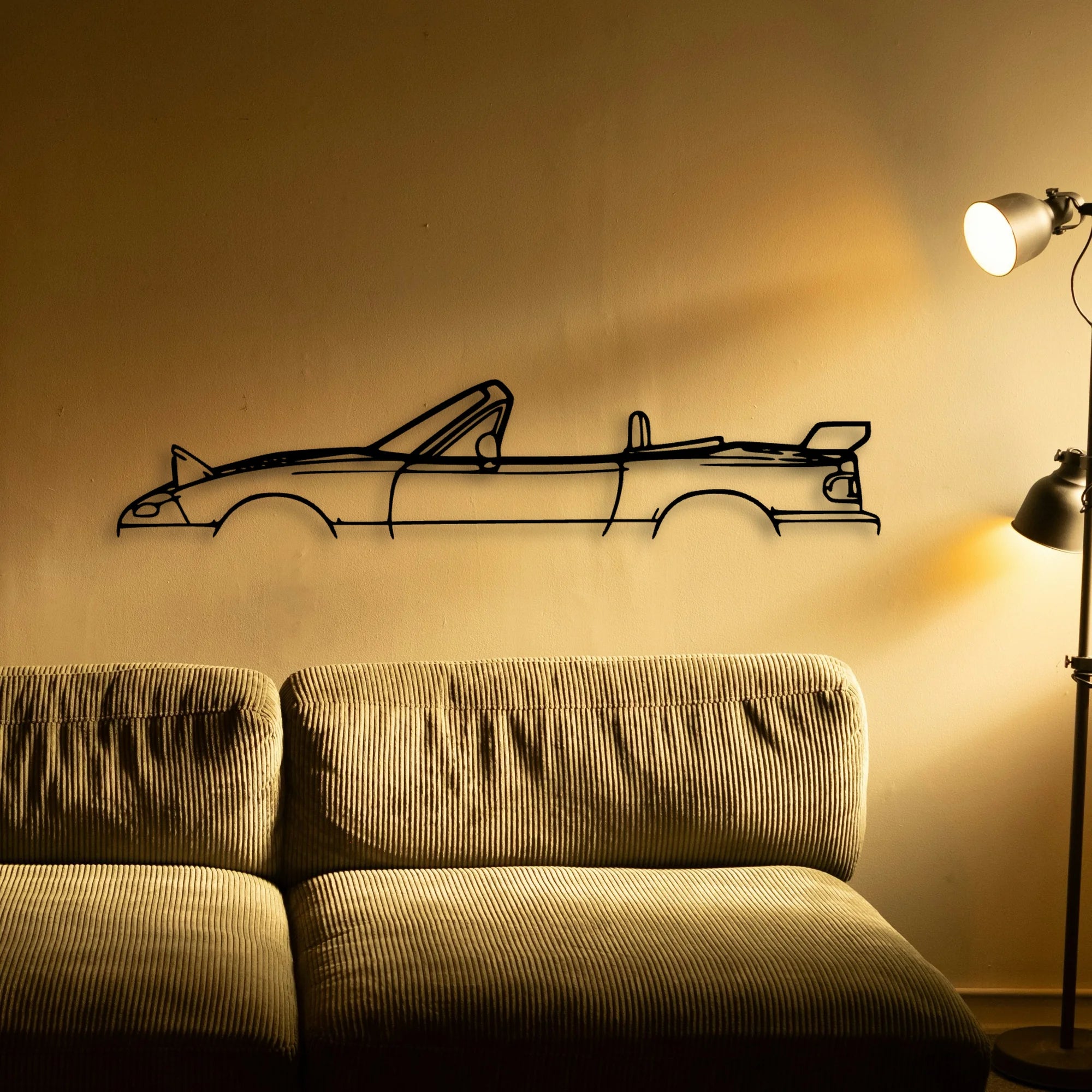 MX 5 1997 Classic Silhouette Metal Wall Art - Automotive Garage Decor