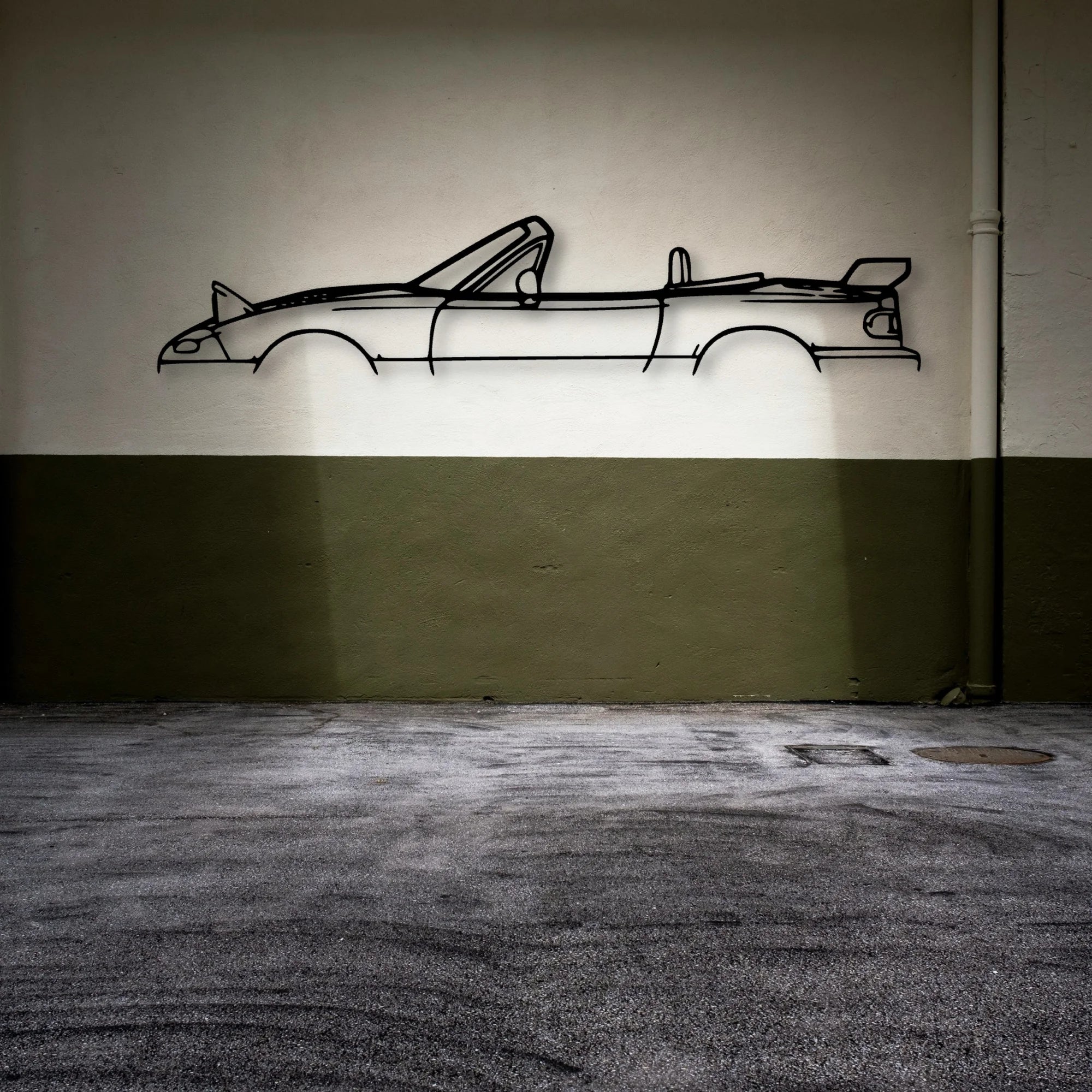 MX 5 1997 Classic Silhouette Metal Wall Art - Automotive Garage Decor