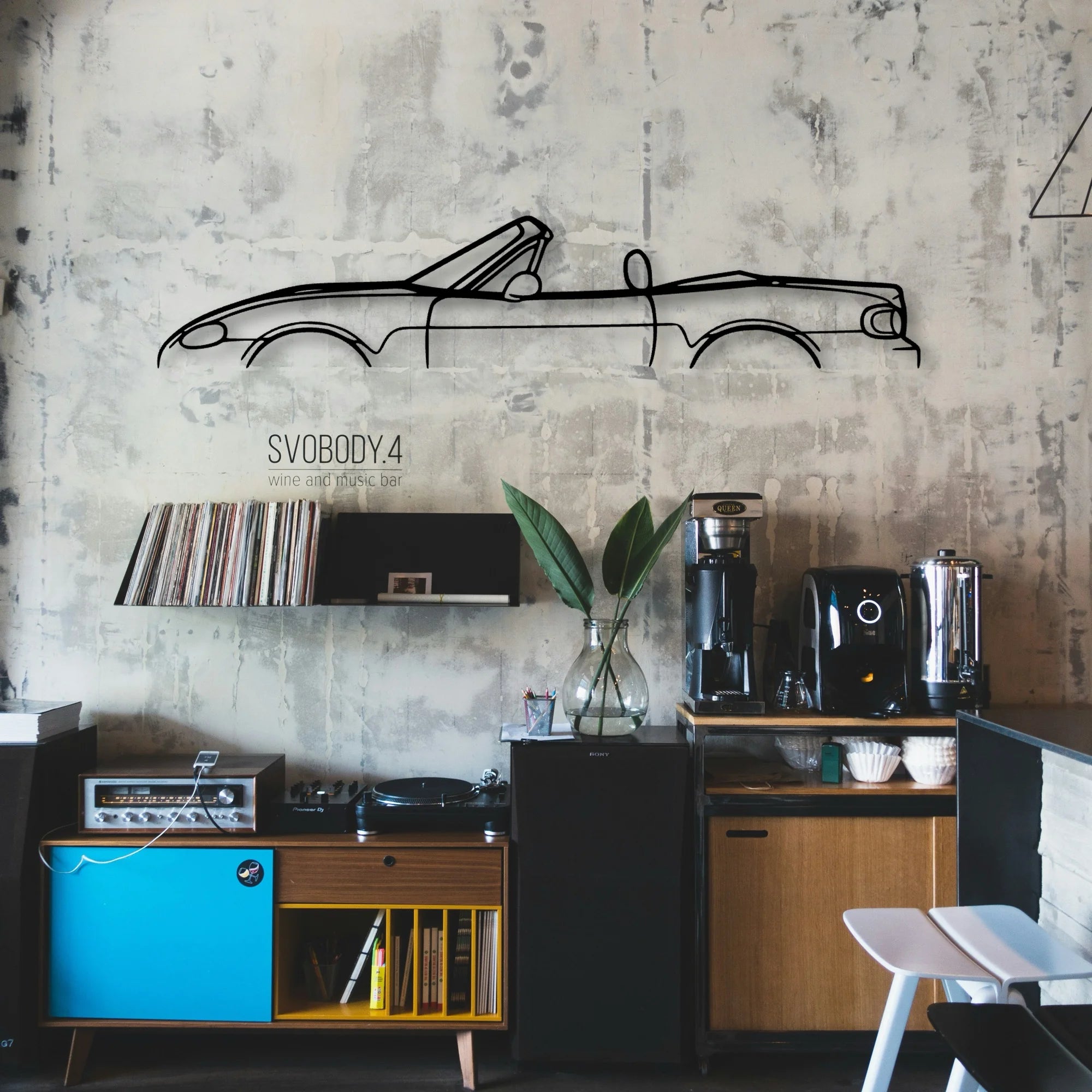 MX 5 Miata 2000 Classic Silhouette Metal Wall Art - Automotive Garage Decor