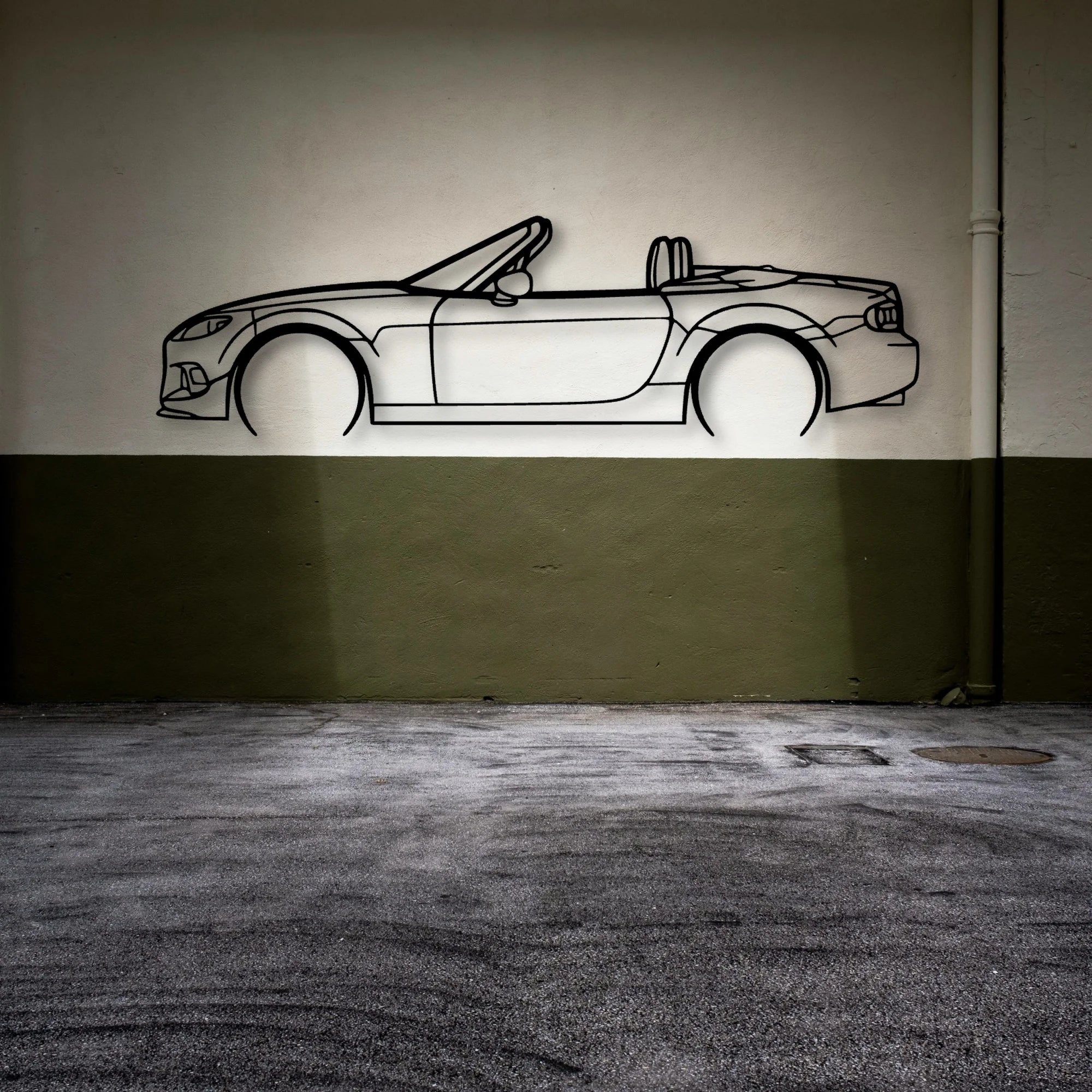 MX 5 NC 2014 Classic Silhouette Metal Wall Art - Automotive Garage Decor