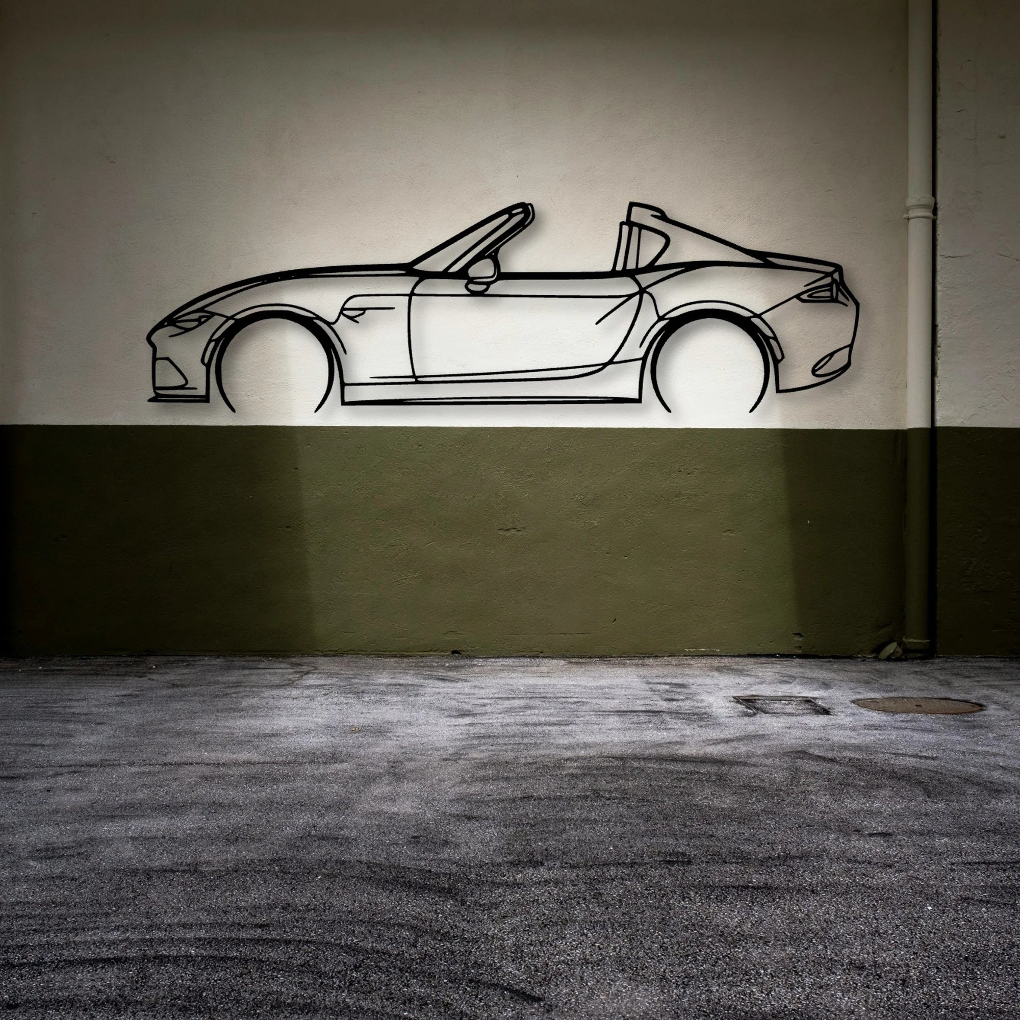 MX 5 RF 2 Classic Silhouette Metal Wall Art - Automotive Garage Decor
