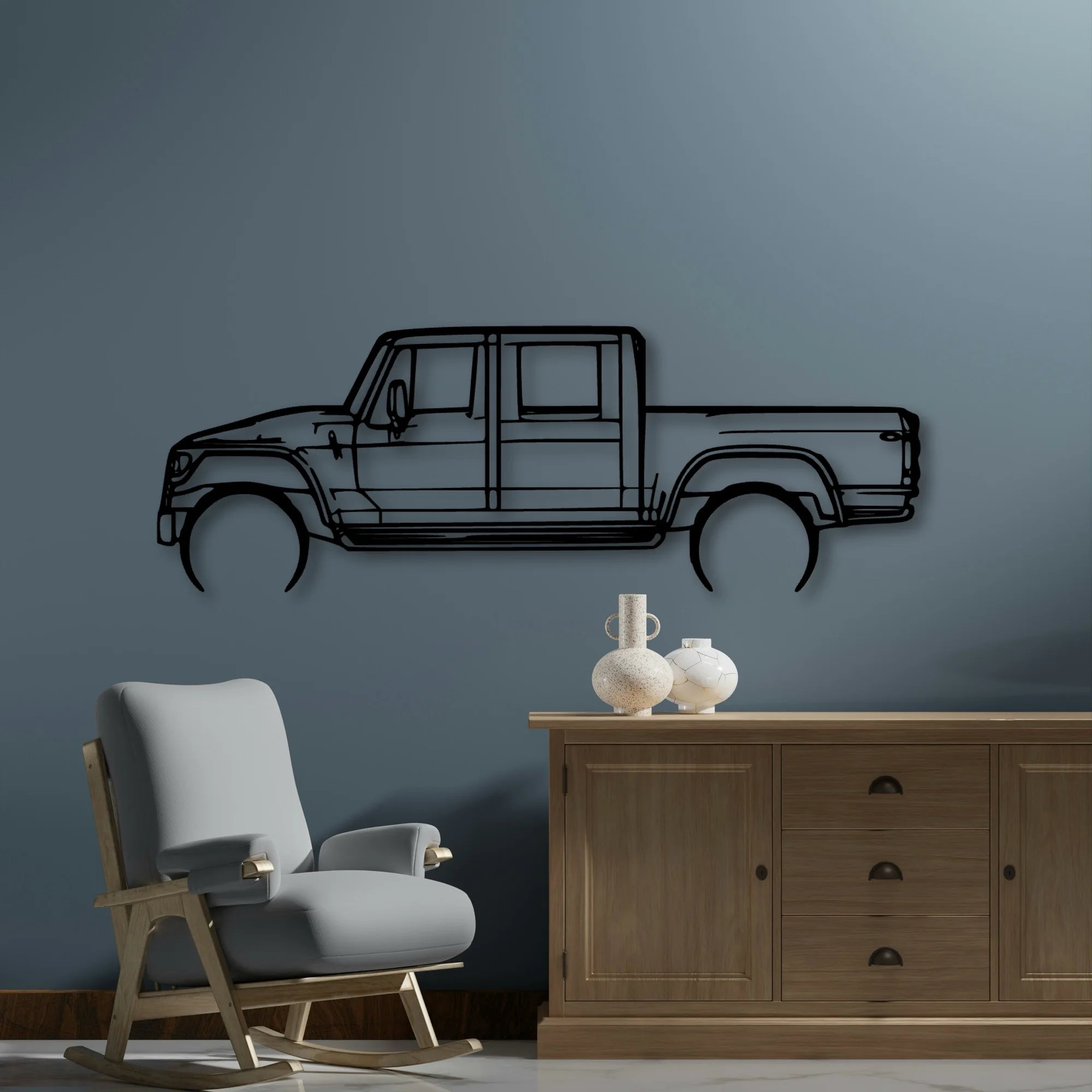 MXT Classic Silhouette Metal Wall Art - Automotive Garage Decor