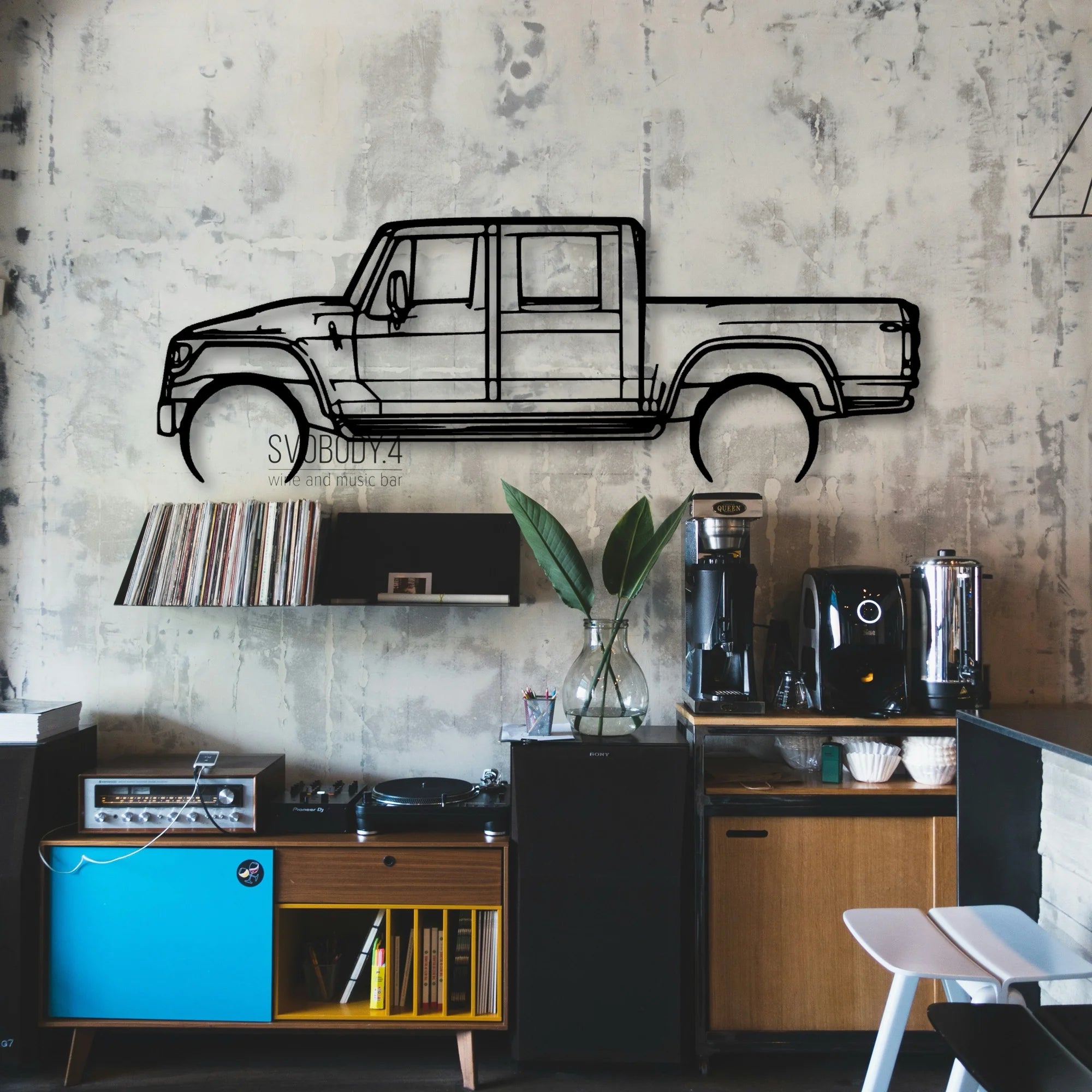 MXT Classic Silhouette Metal Wall Art - Automotive Garage Decor