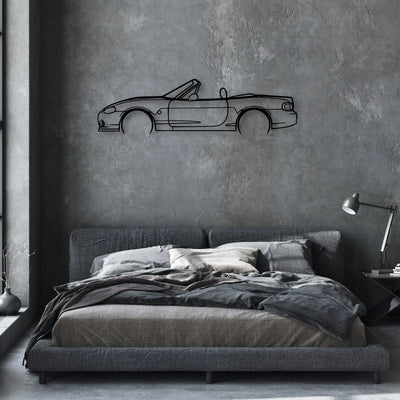 MX 5 NB Classic Silhouette Metal Wall Art - Automotive Garage Decor