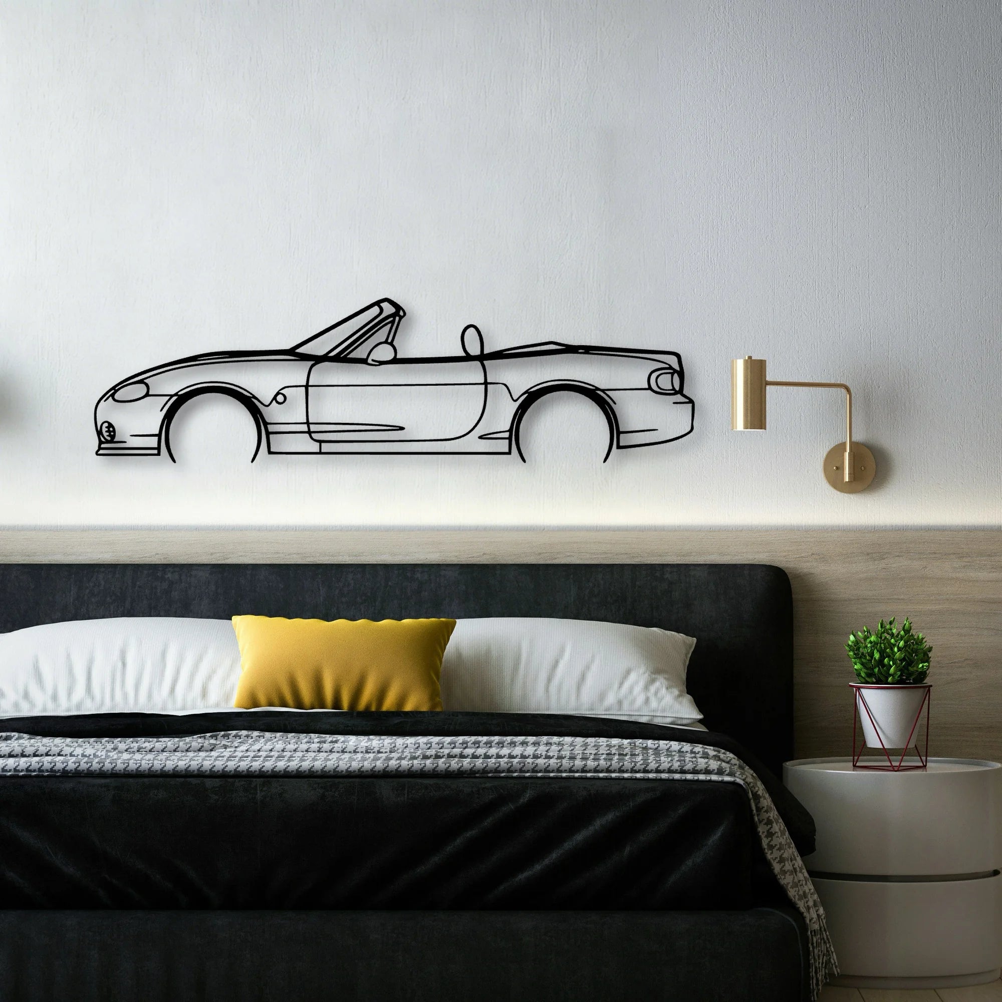 MX 5 NB Classic Silhouette Metal Wall Art - Automotive Garage Decor