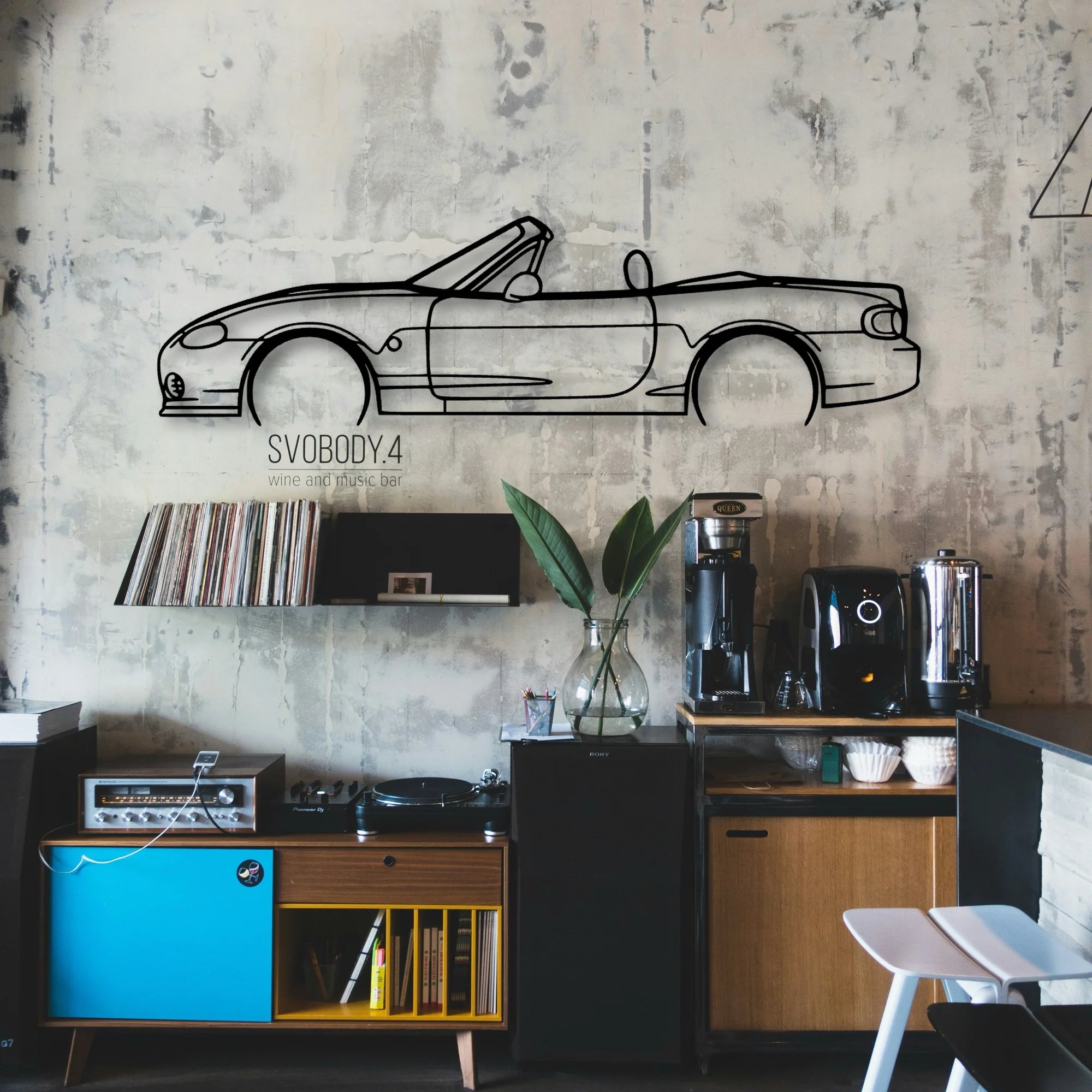 MX 5 NB Classic Silhouette Metal Wall Art - Automotive Garage Decor