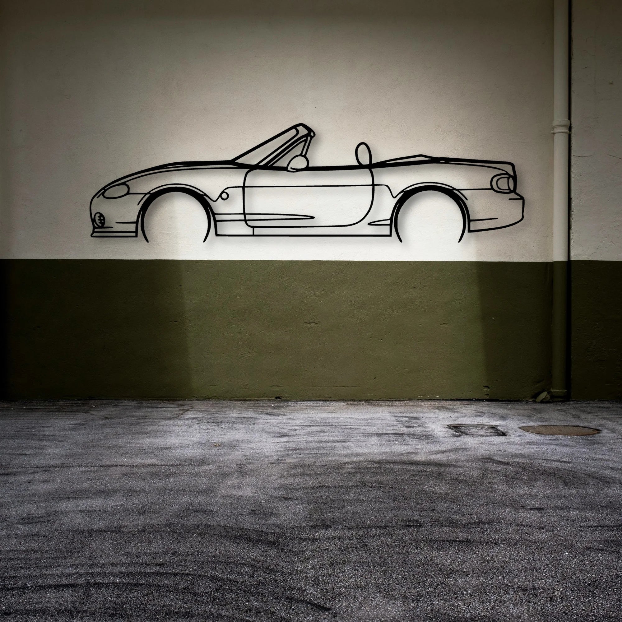 MX 5 NB Classic Silhouette Metal Wall Art - Automotive Garage Decor