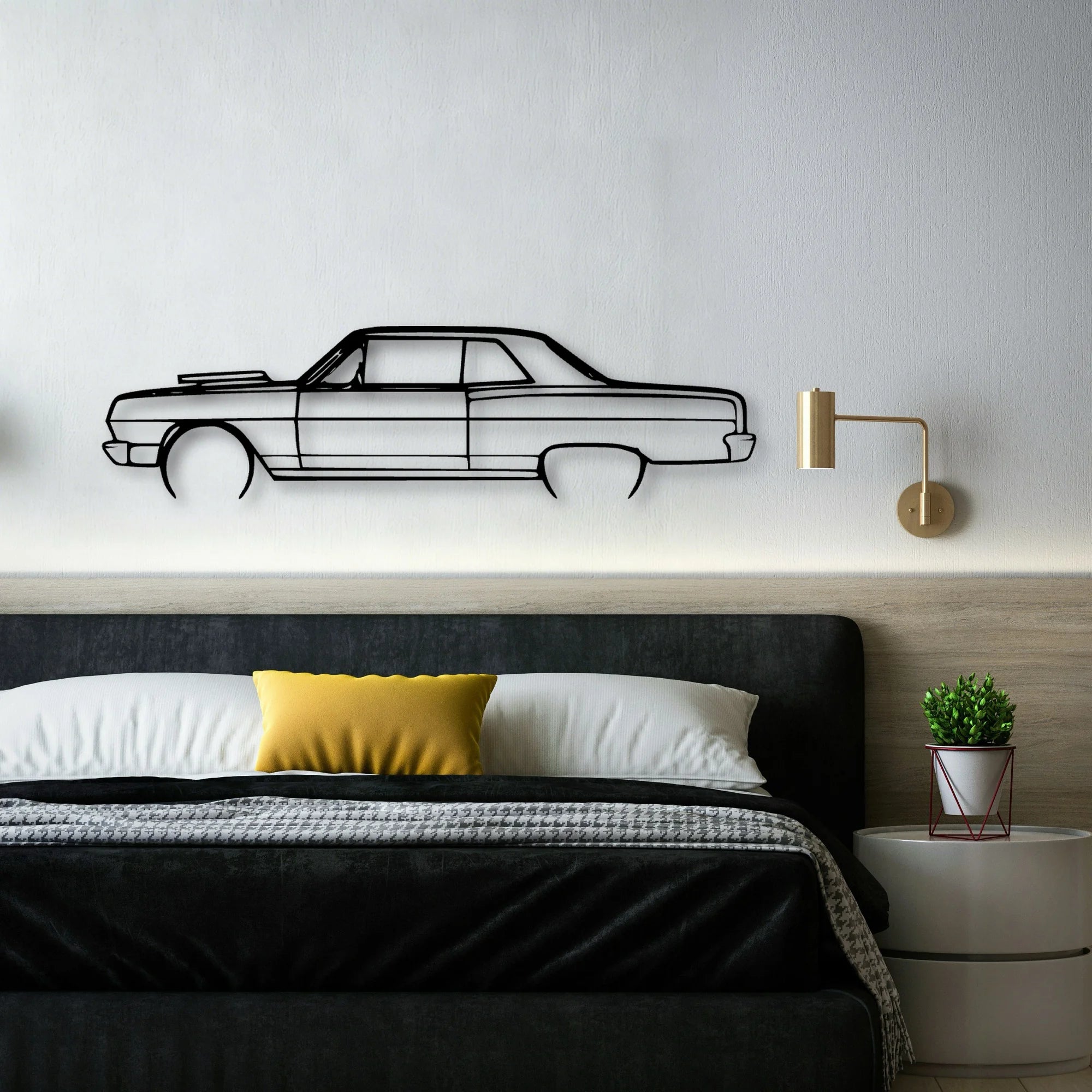 Mali SS 1965 Classic Silhouette Metal Wall Art - Automotive Garage Decor