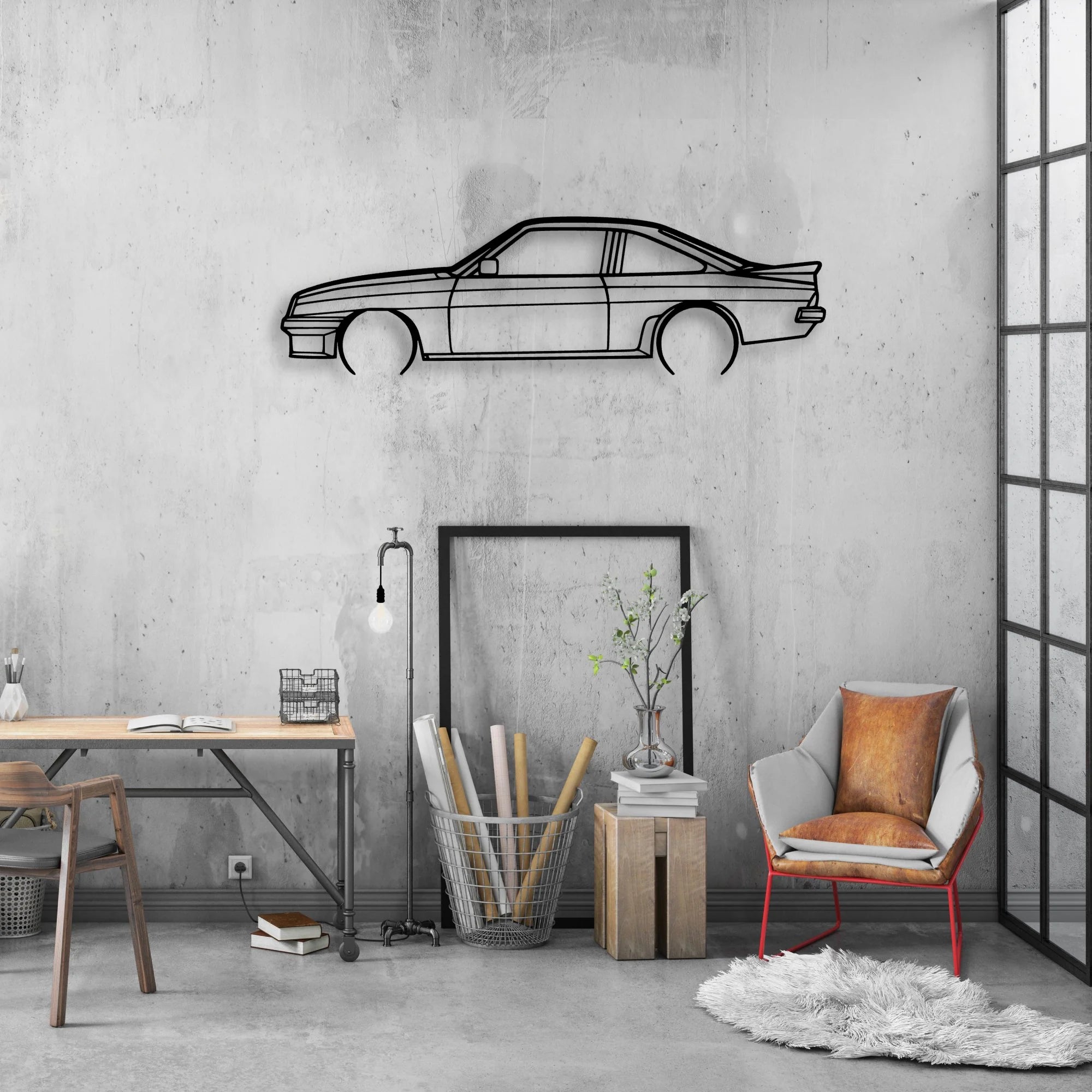 Manta GTE 1987 Classic Silhouette Metal Wall Art - Automotive Garage Decor