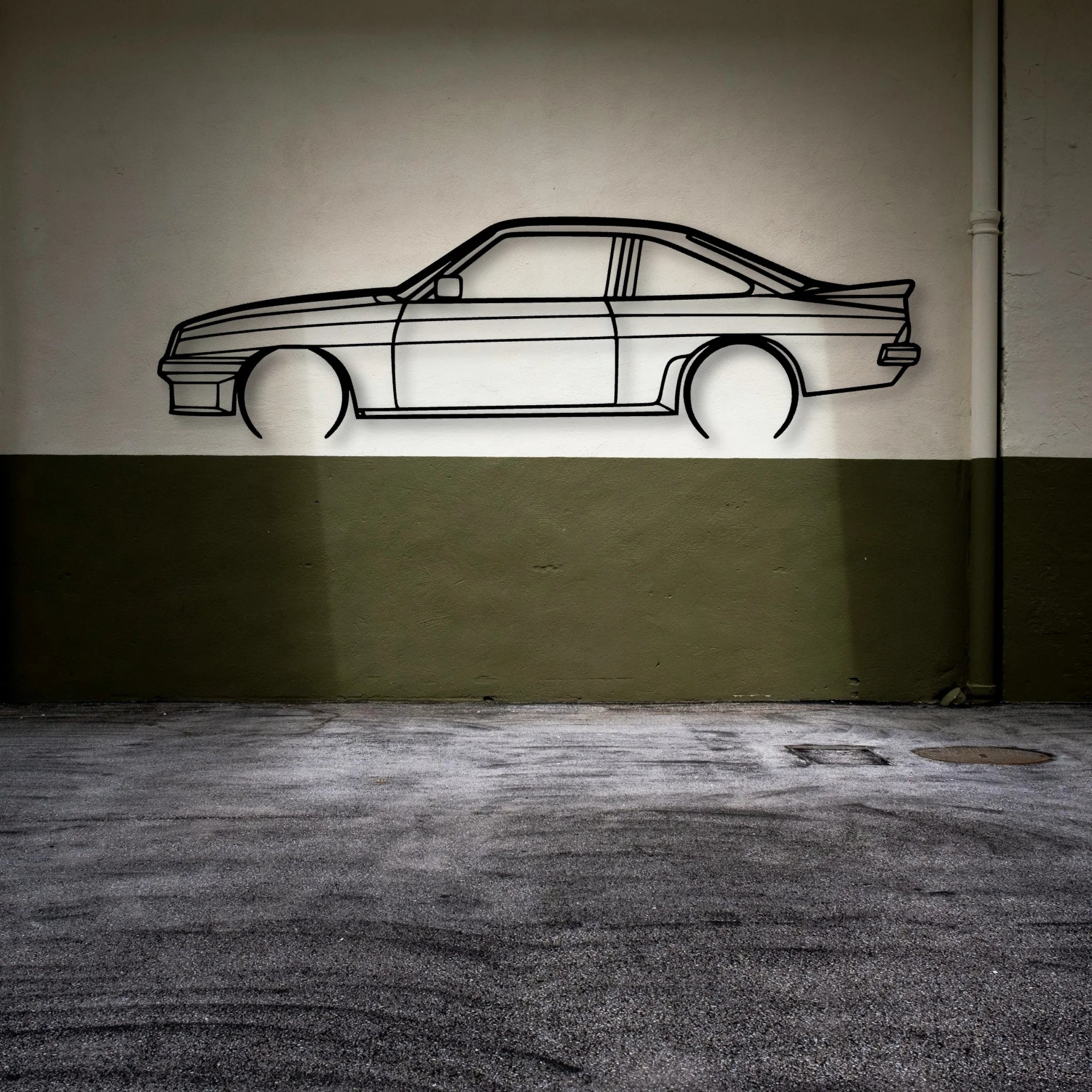 Manta GTE 1987 Classic Silhouette Metal Wall Art - Automotive Garage Decor