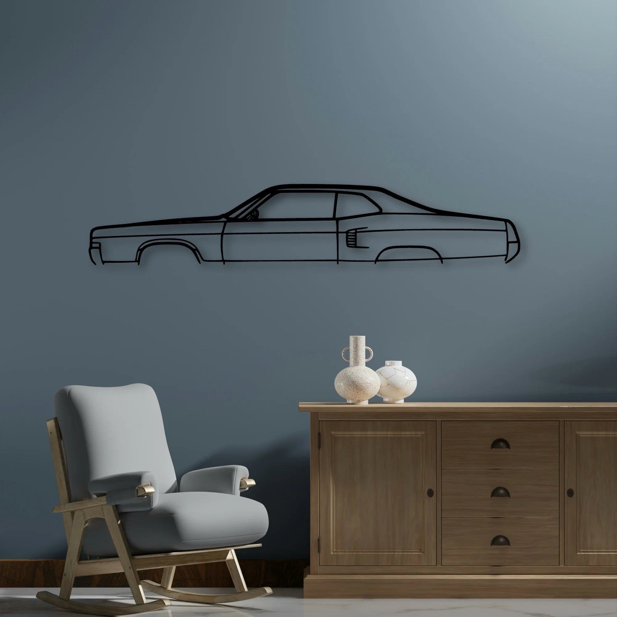 Marauder 1969 Classic Silhouette Metal Wall Art - Automotive Garage Decor