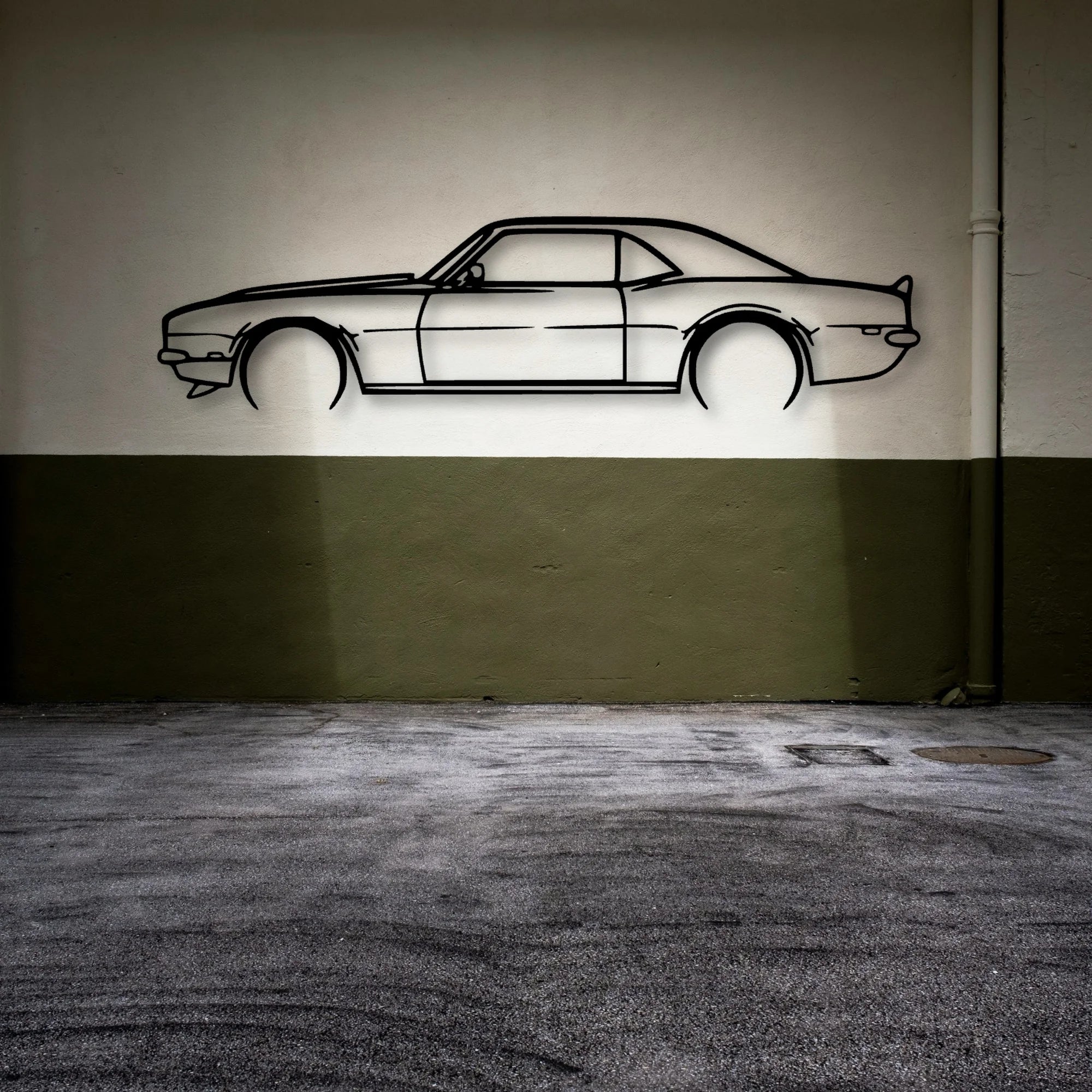 Maro SS 1968 Classic Silhouette Metal Wall Art - Automotive Garage Decor