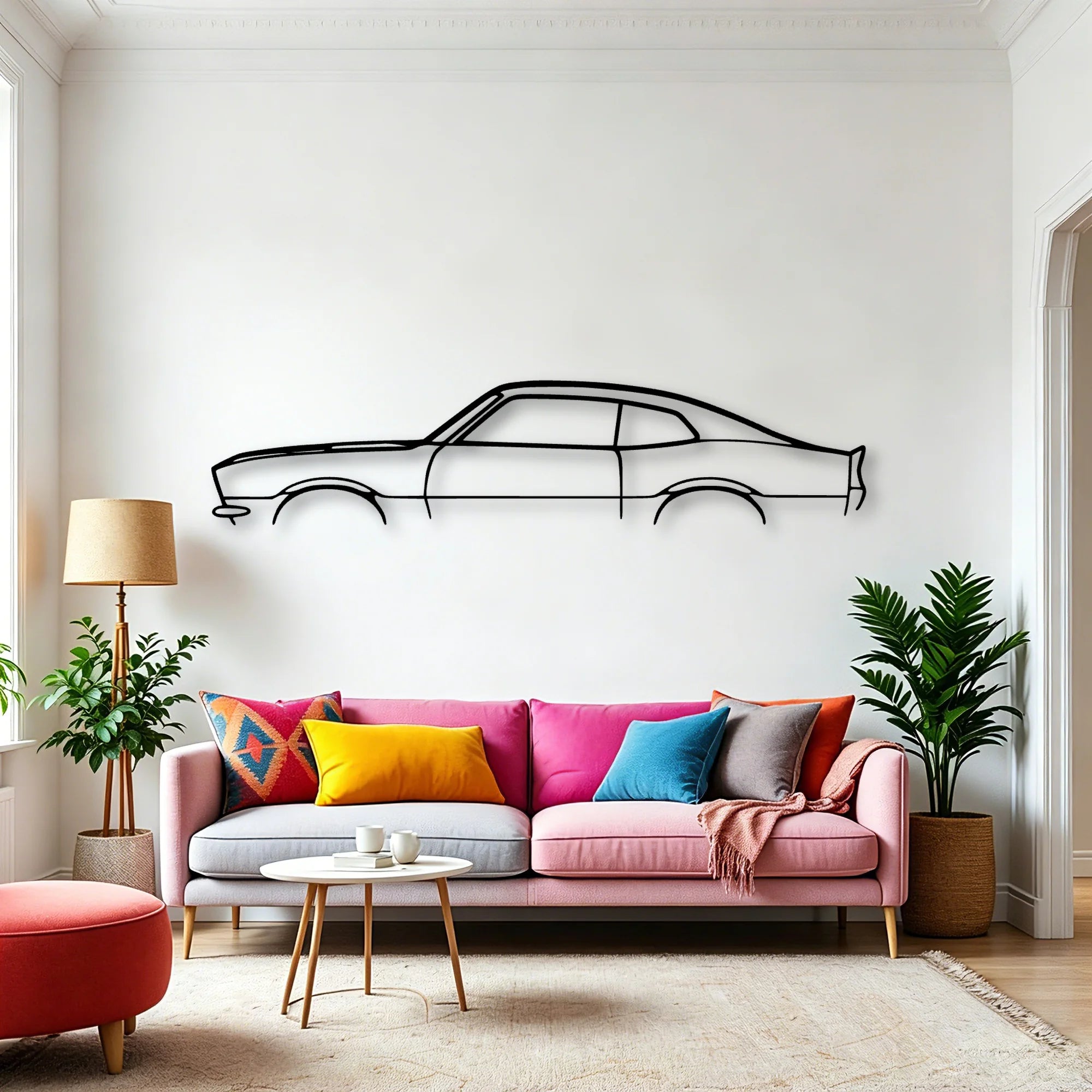 Maverick 1970 2 Classic Silhouette Metal Wall Art - Automotive Garage Decor