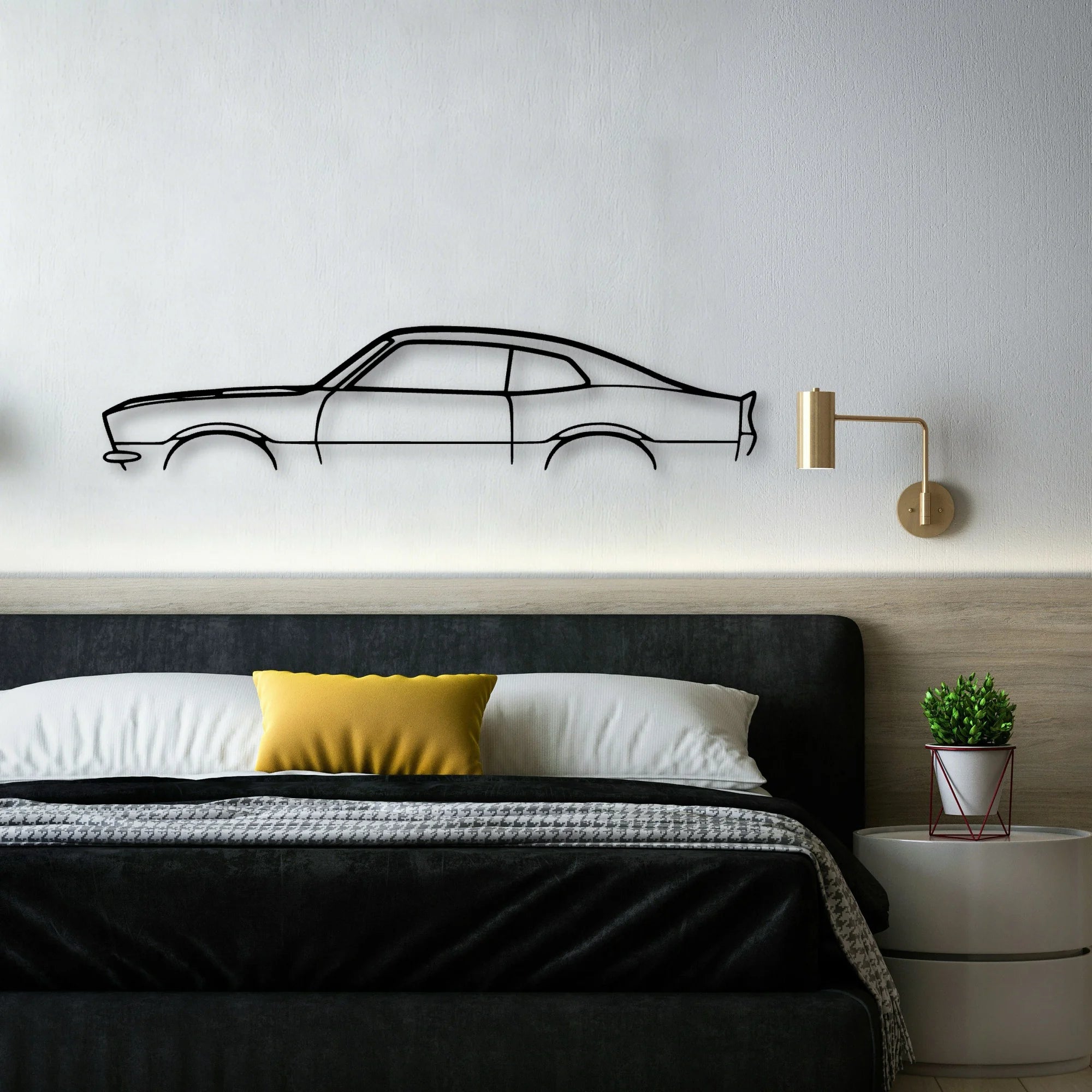 Maverick 1970 2 Classic Silhouette Metal Wall Art - Automotive Garage Decor