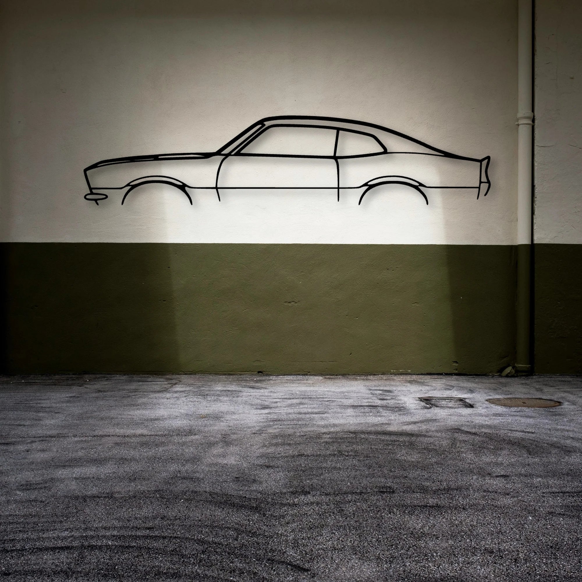 Maverick 1970 2 Classic Silhouette Metal Wall Art - Automotive Garage Decor